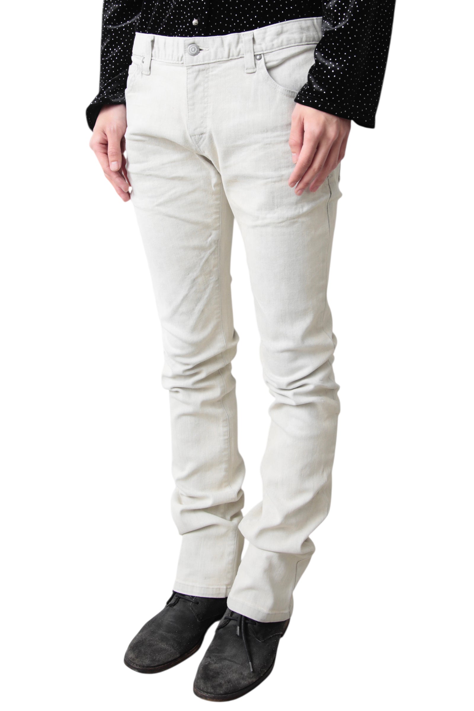 TORNADO MART SPRAY COATING SKINNY DENIM PANTS