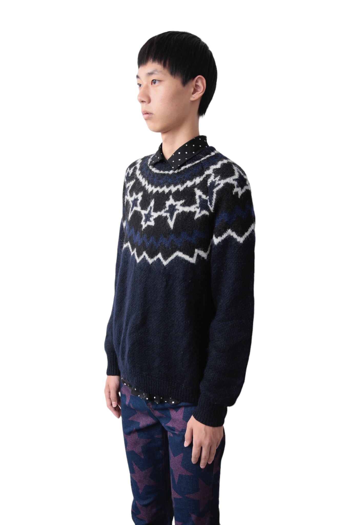 NEIL BARRETT STAR PATTERNED NORDIC SWEATER