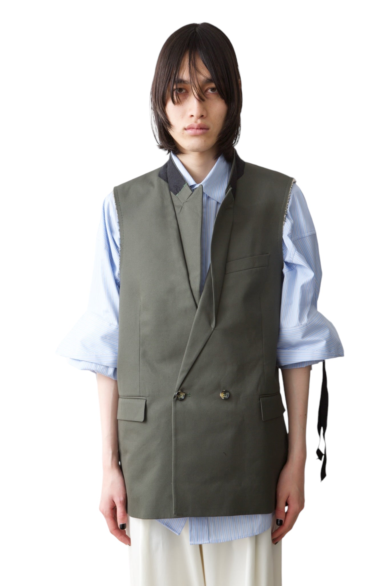 MARINA YEE ORIGAMI SLEEVELESS BLAZER