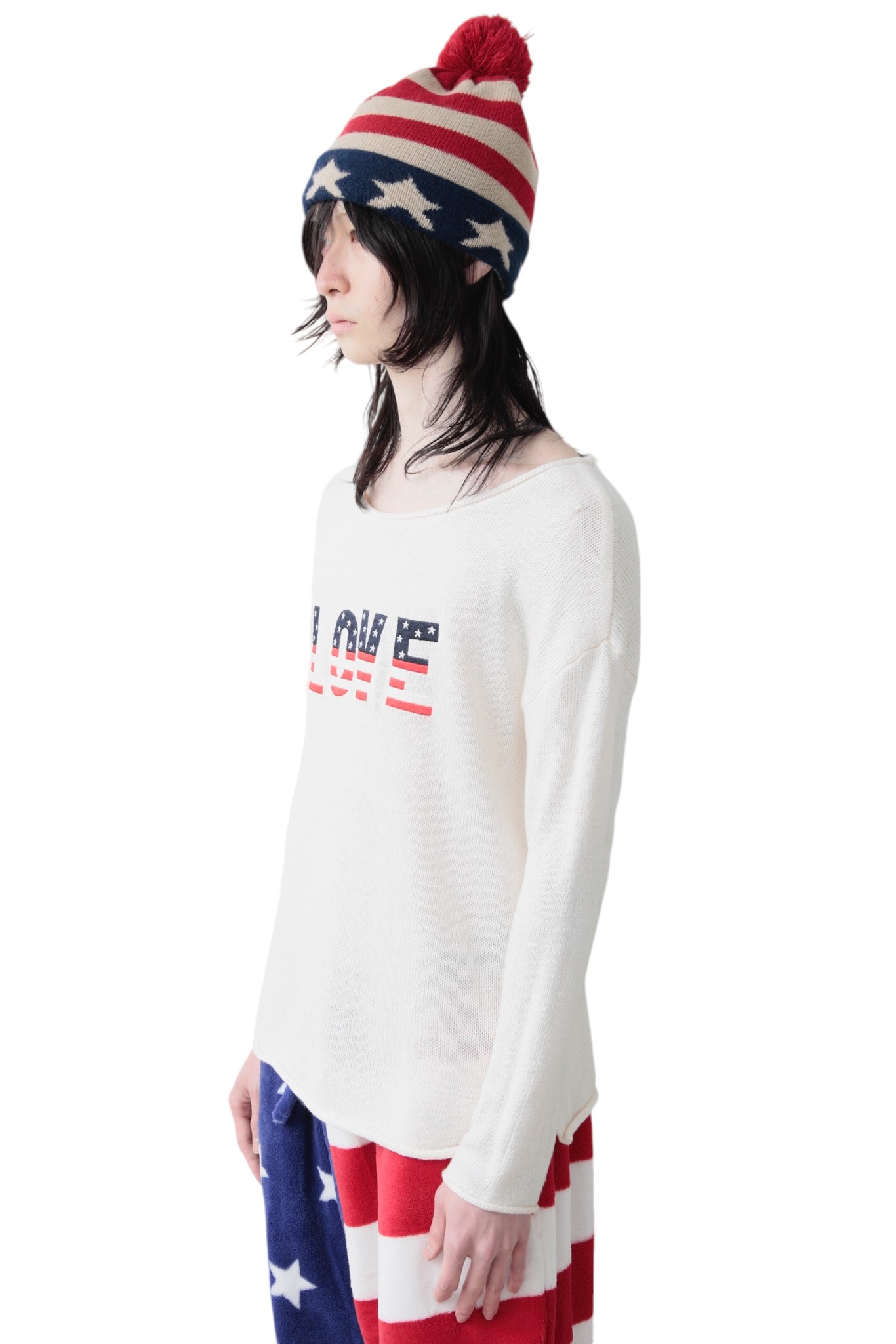 US FLAG "LOVE" CREW NECK SWEATER