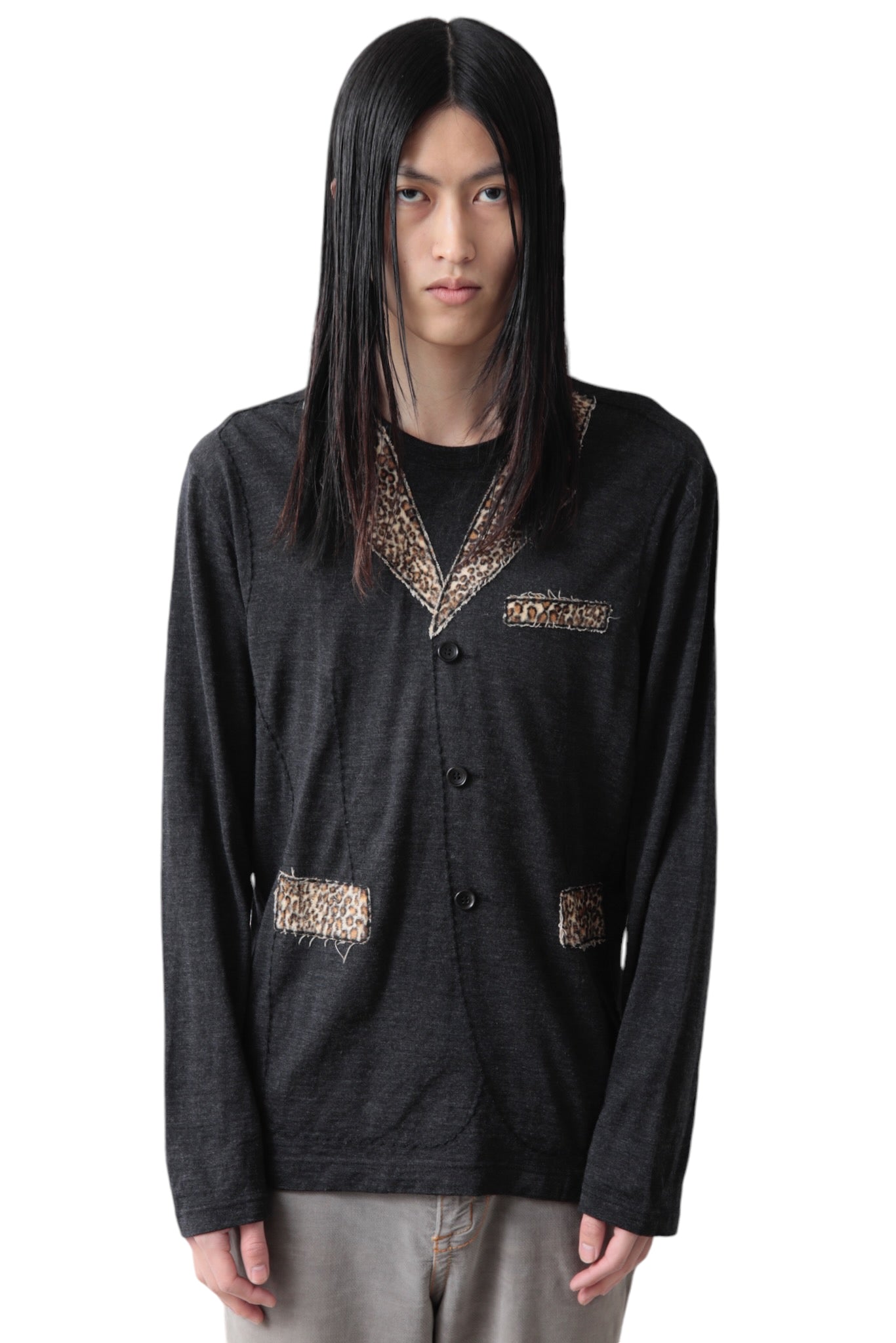 AD2009 COMME DES GARCONS HOMME TROMPE L'OEIL LEOPARD SWEATER