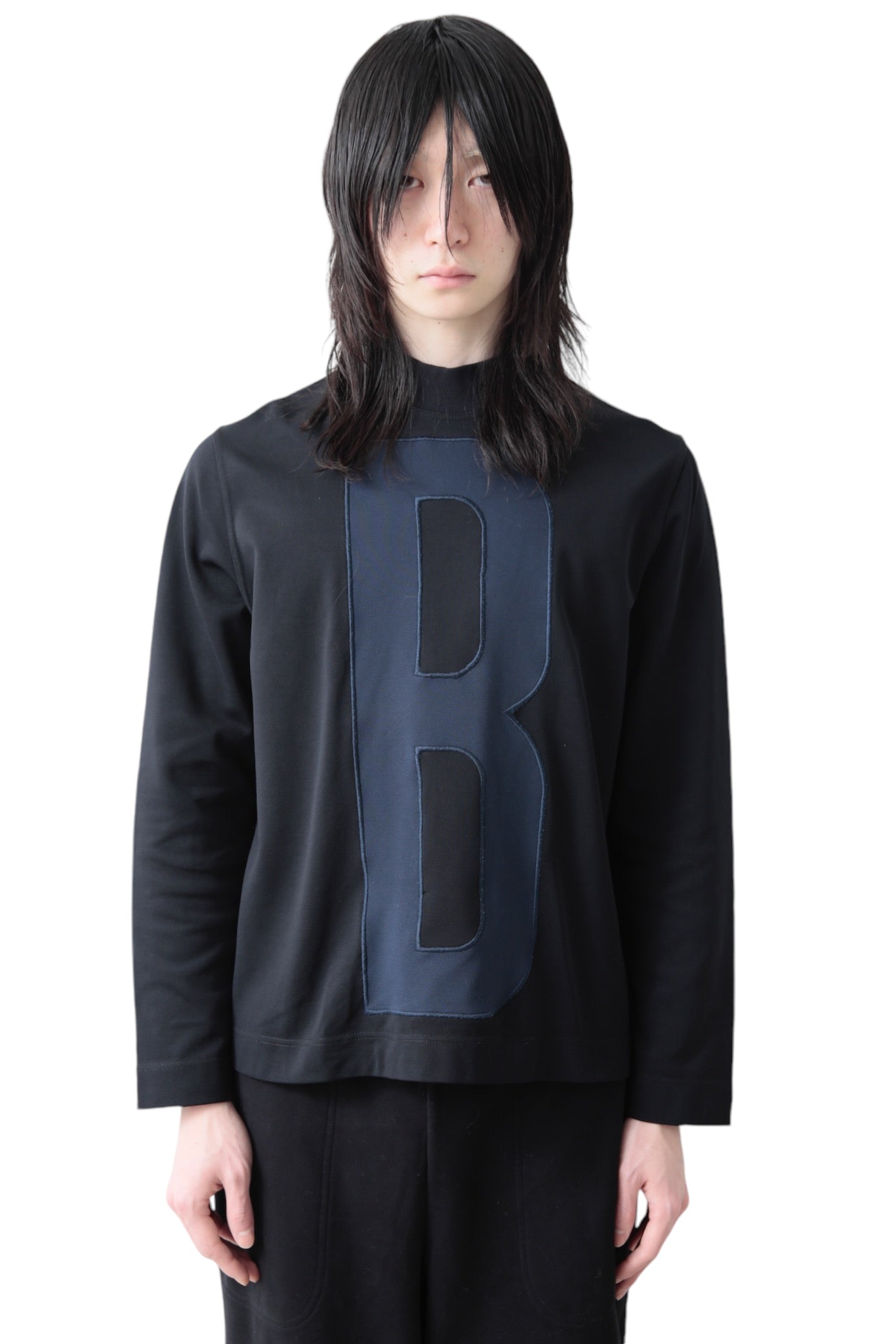 DIRK BIKKEMBERGS BIG LOGO MOCK NECK JERSEY TOP