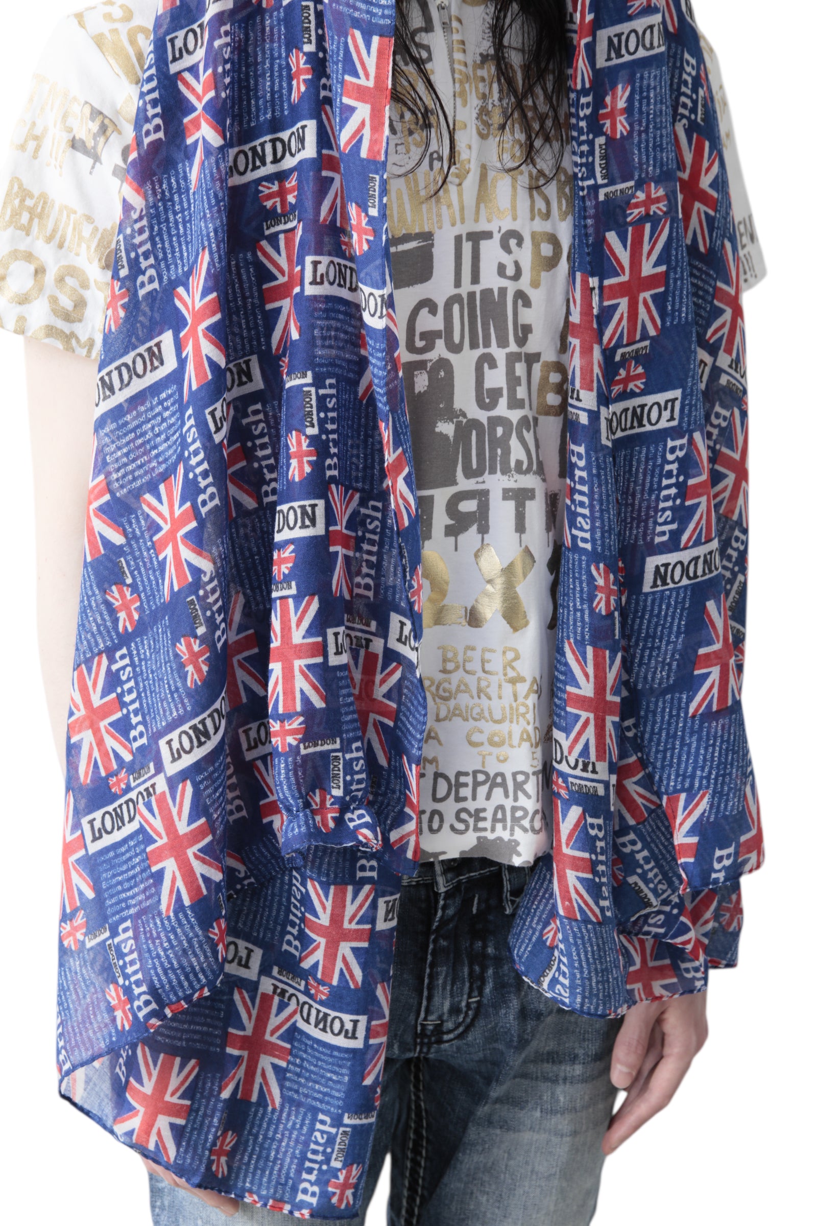 UK FLAG PATTERNED STOLE