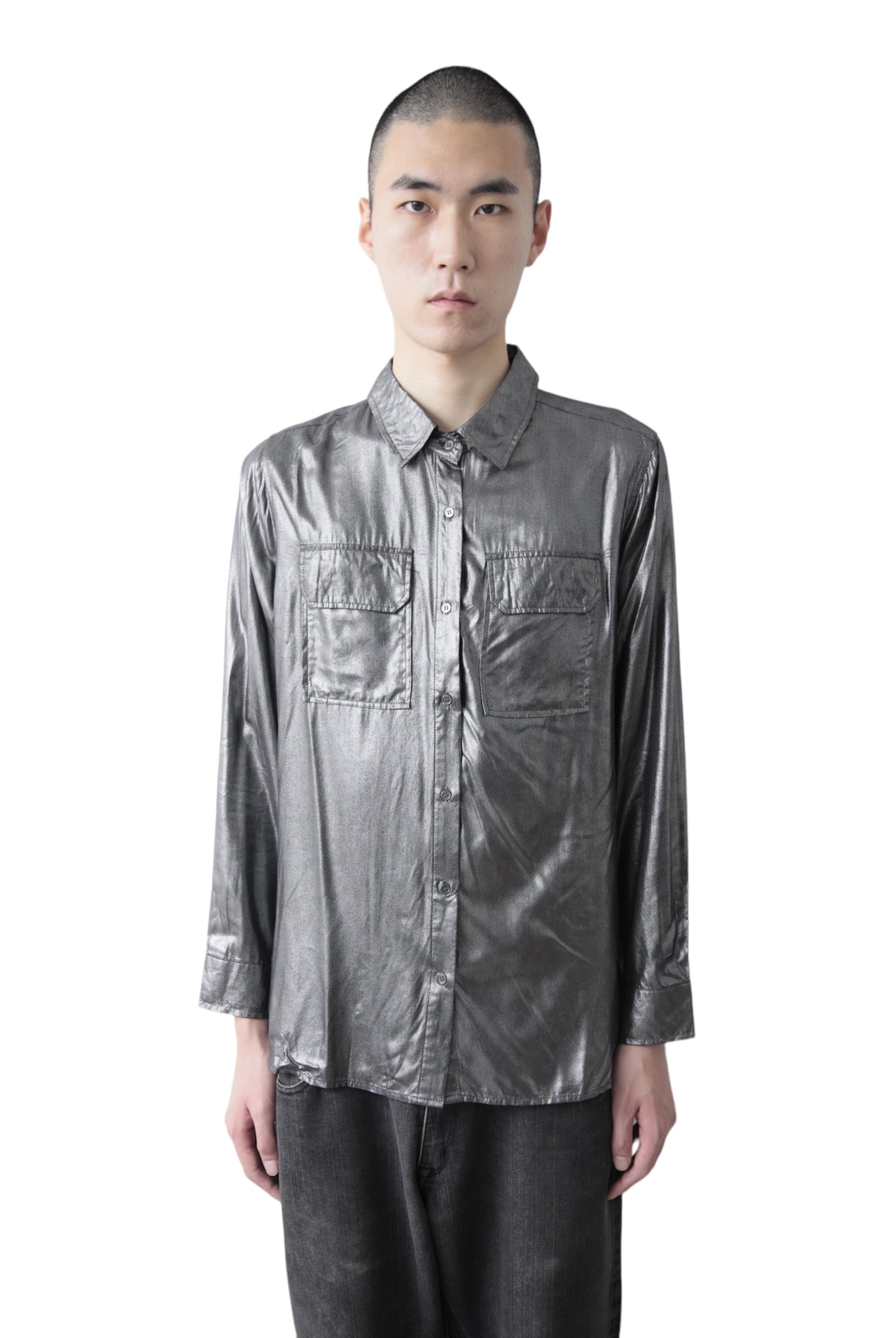 METALLIC SILVER SHIRT