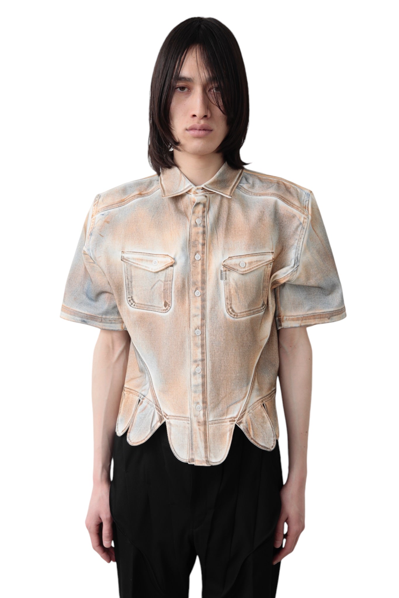 JUNTAE KIM PETAL CORSET SHIRT