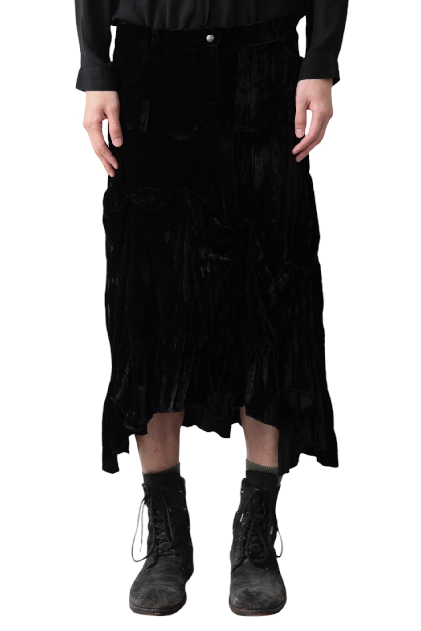 VELVET ASYMMETRY SKIRT