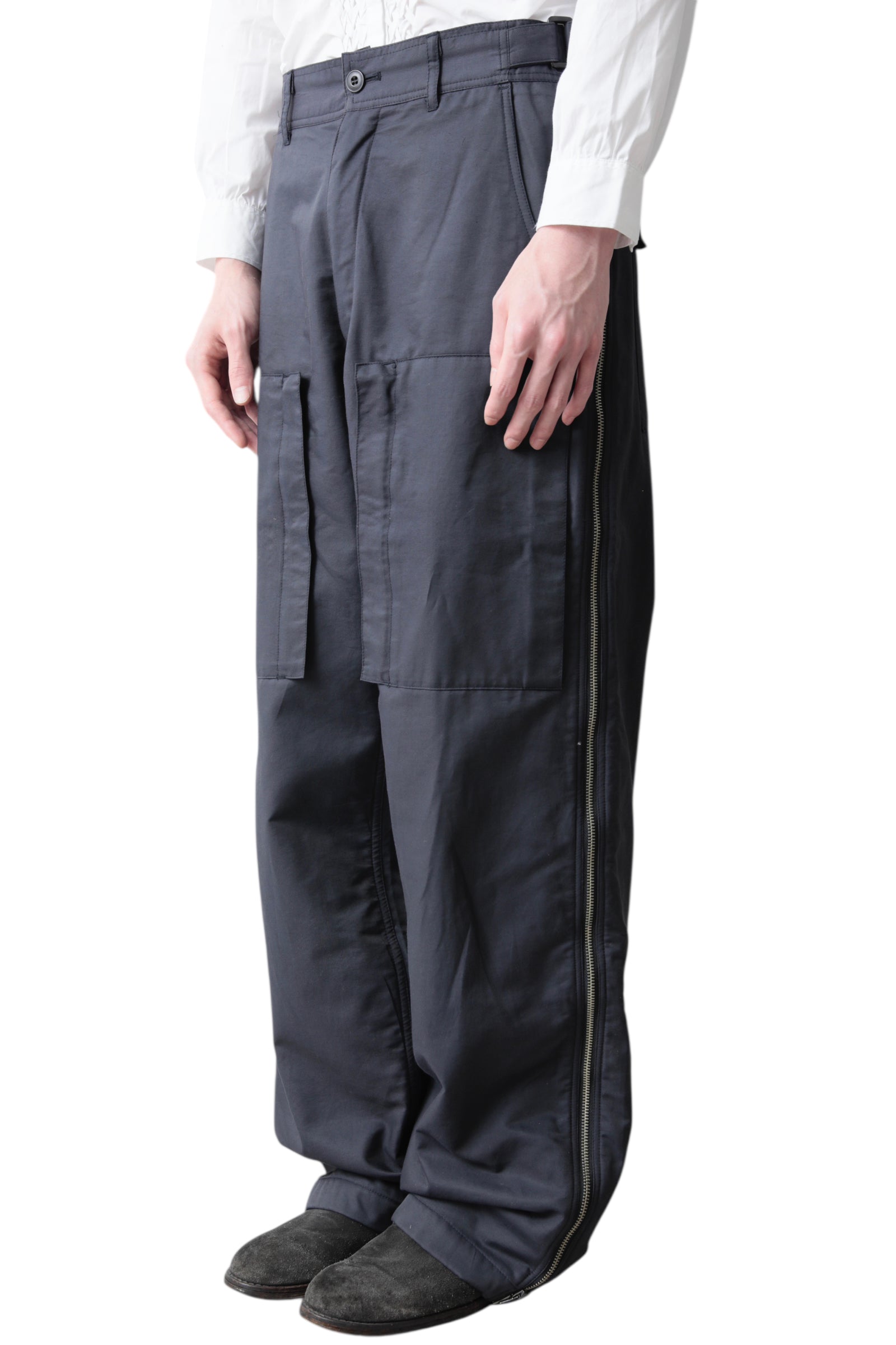 FICCE SIDE ZIP WIDE WORK PANTS