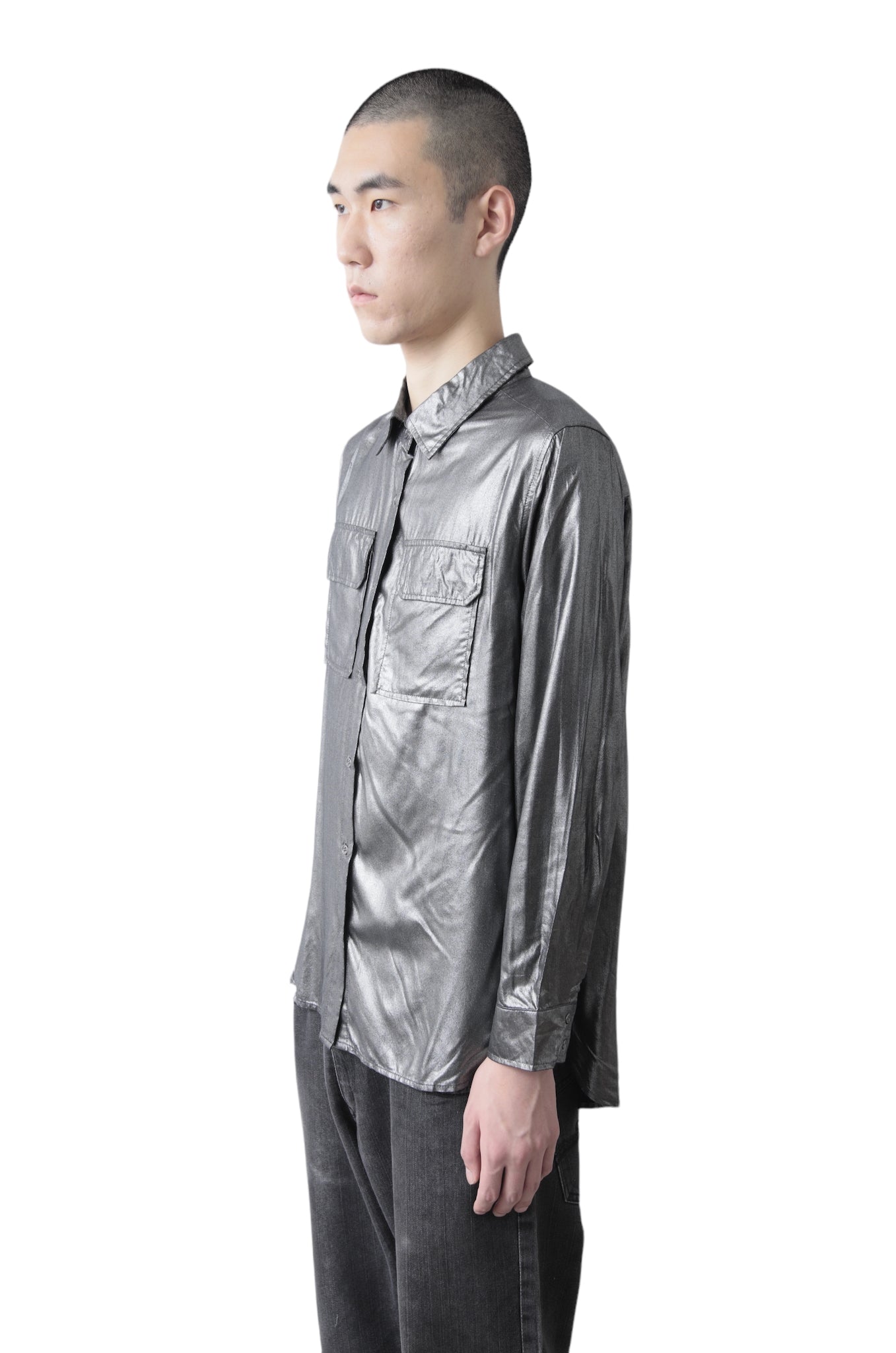 METALLIC SILVER SHIRT