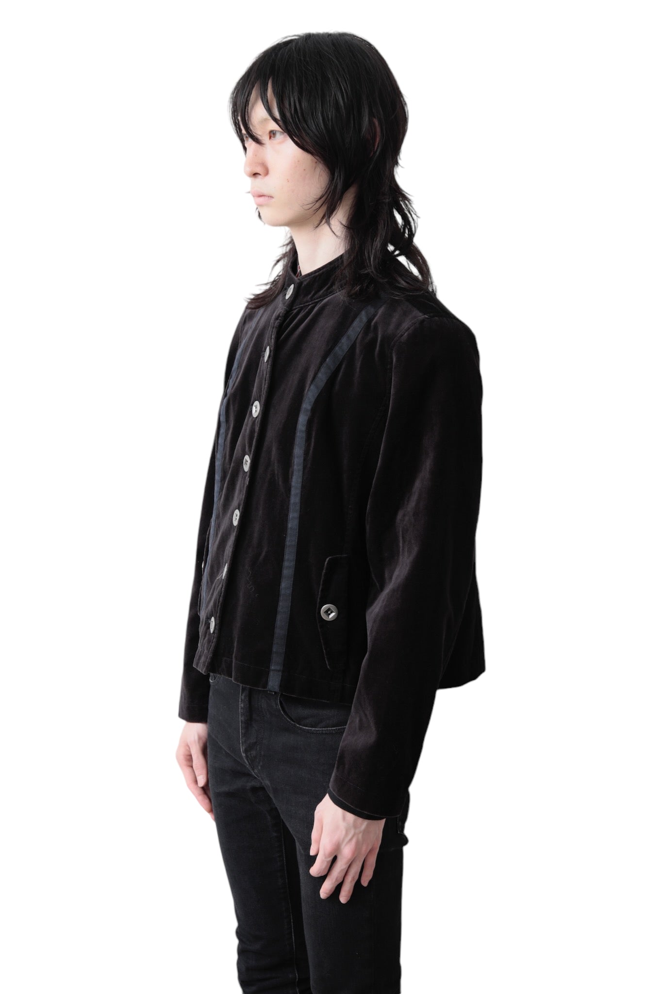 VELVET BUTTON UP BLOUSON