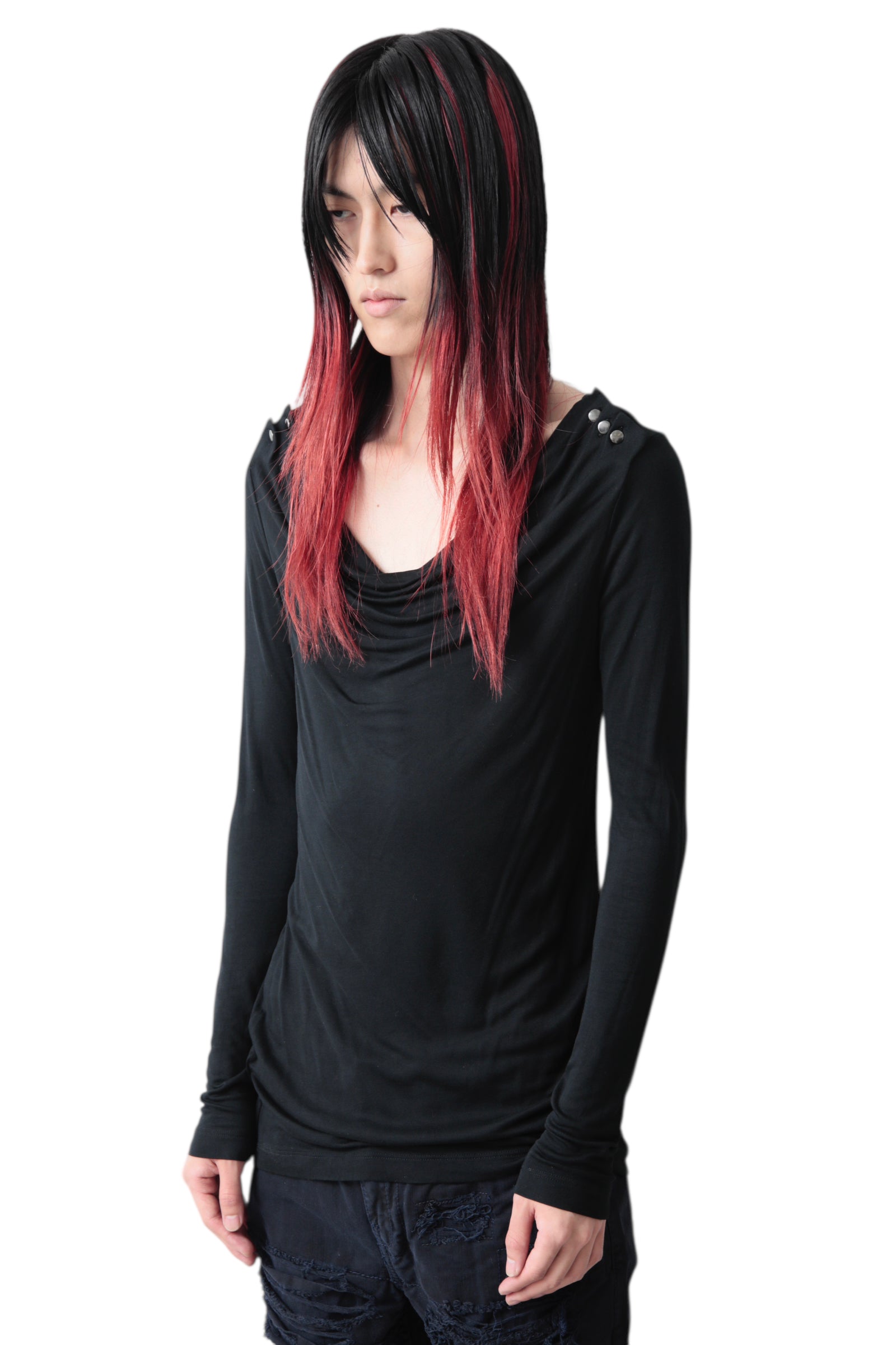 GATHER SHOULDER LONG SLEEVE T-SHIRT