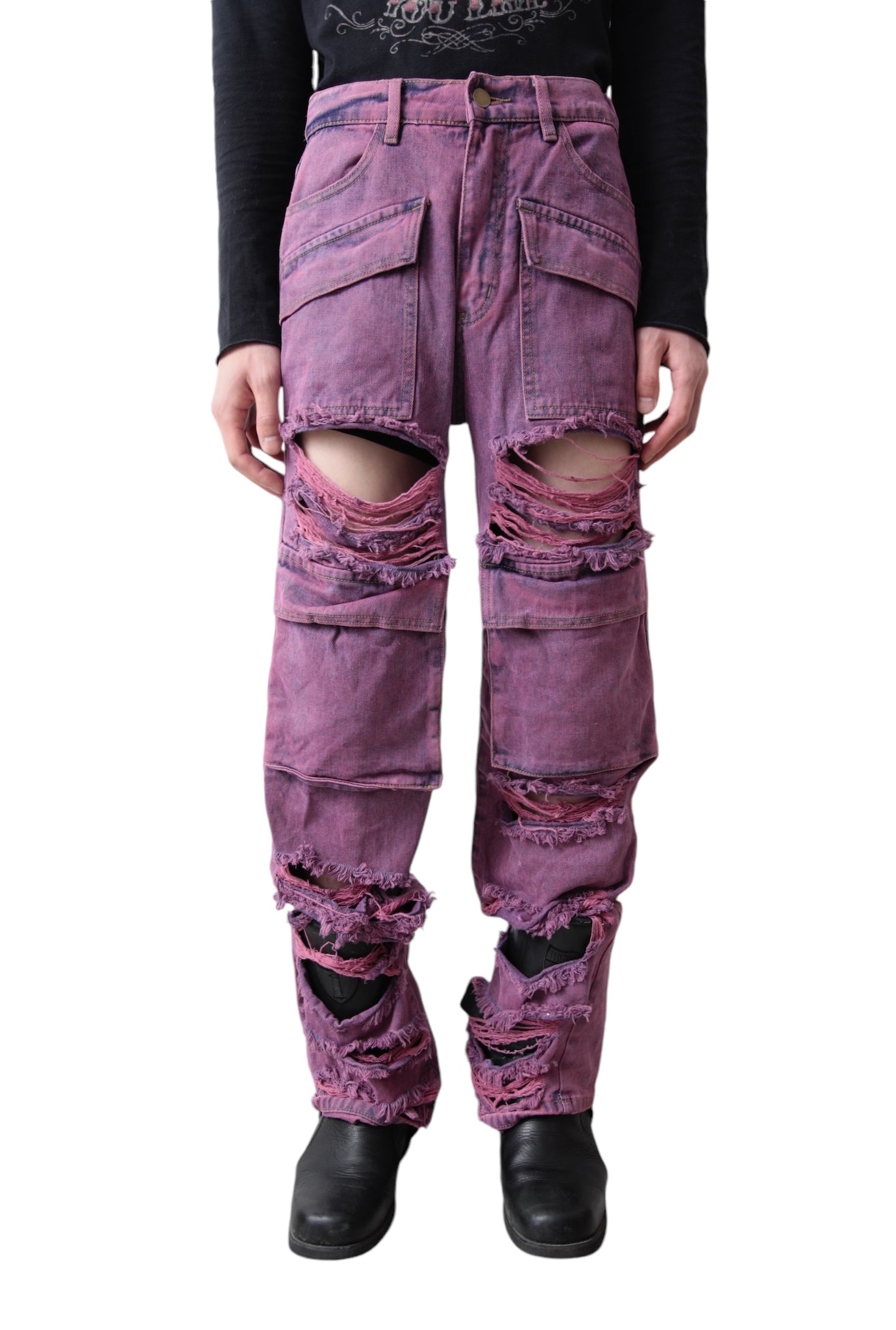 OVER DIE DESTROYED DENIM PANTS