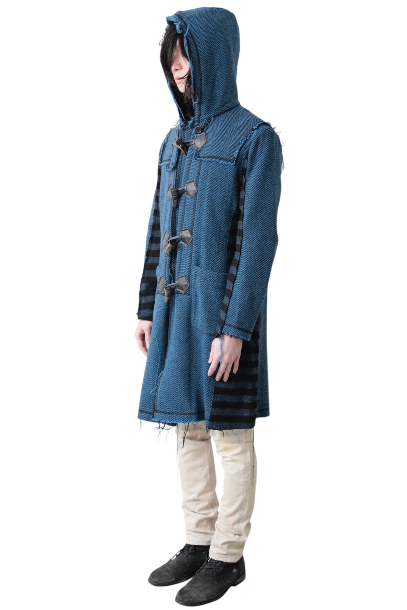 UNDERCOVER BORDER SWITCHING HOODED DUFFEL COAT