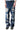 CHAIN CRUSHED BLUE WIDE DENIM PANTS