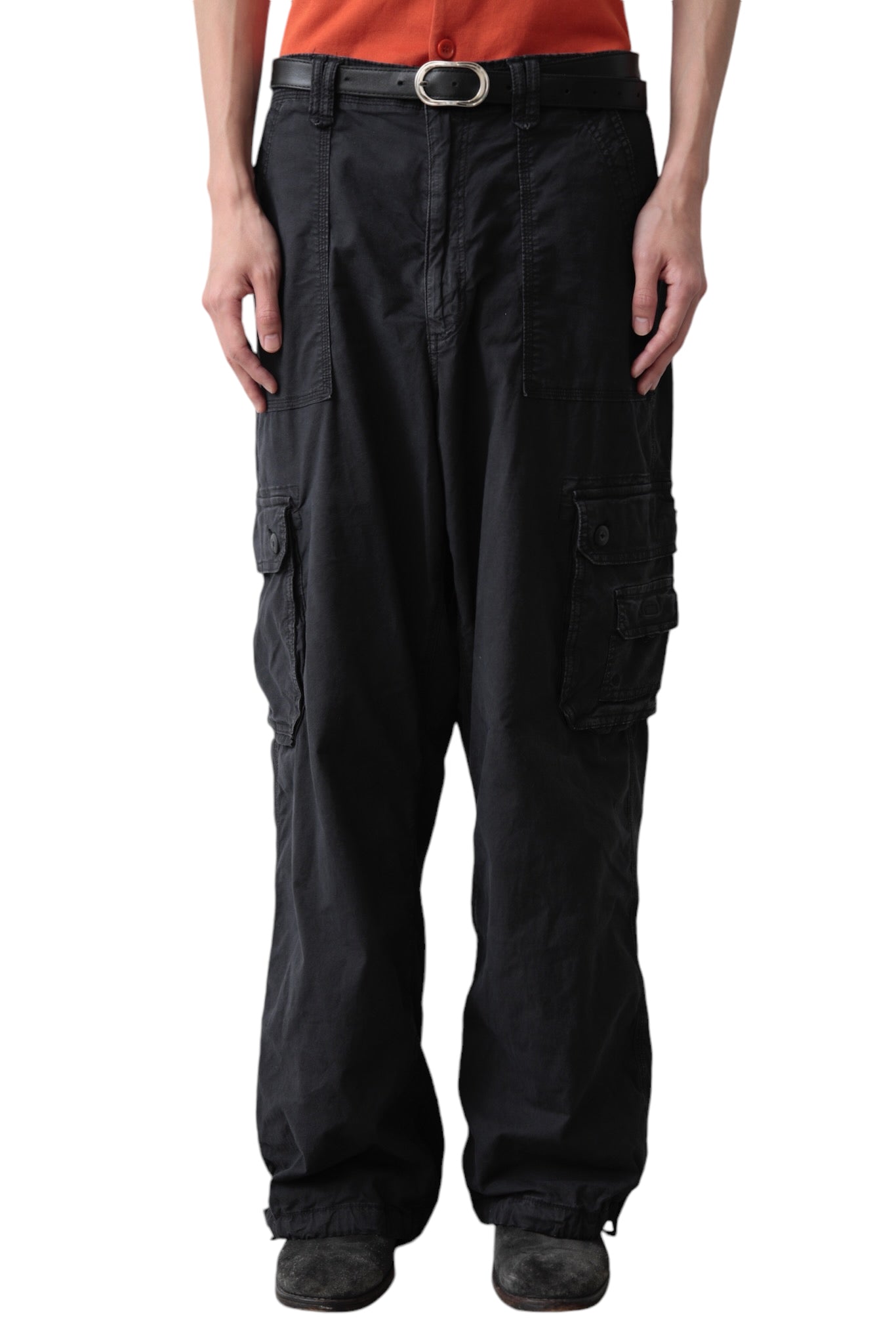 BLACK CARGO BAGGY PANTS