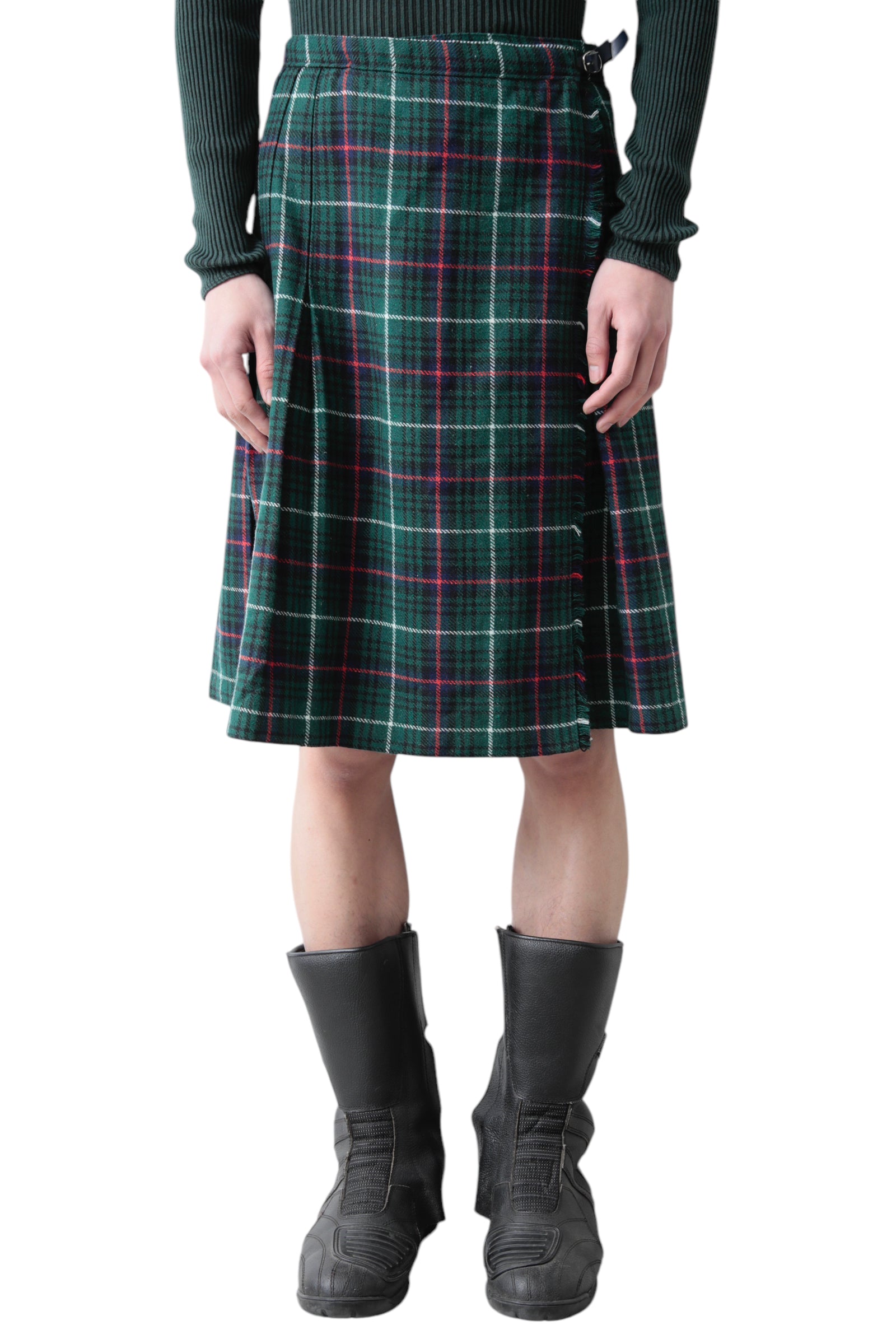 TARTAN CHECK PLEATS SKIRT