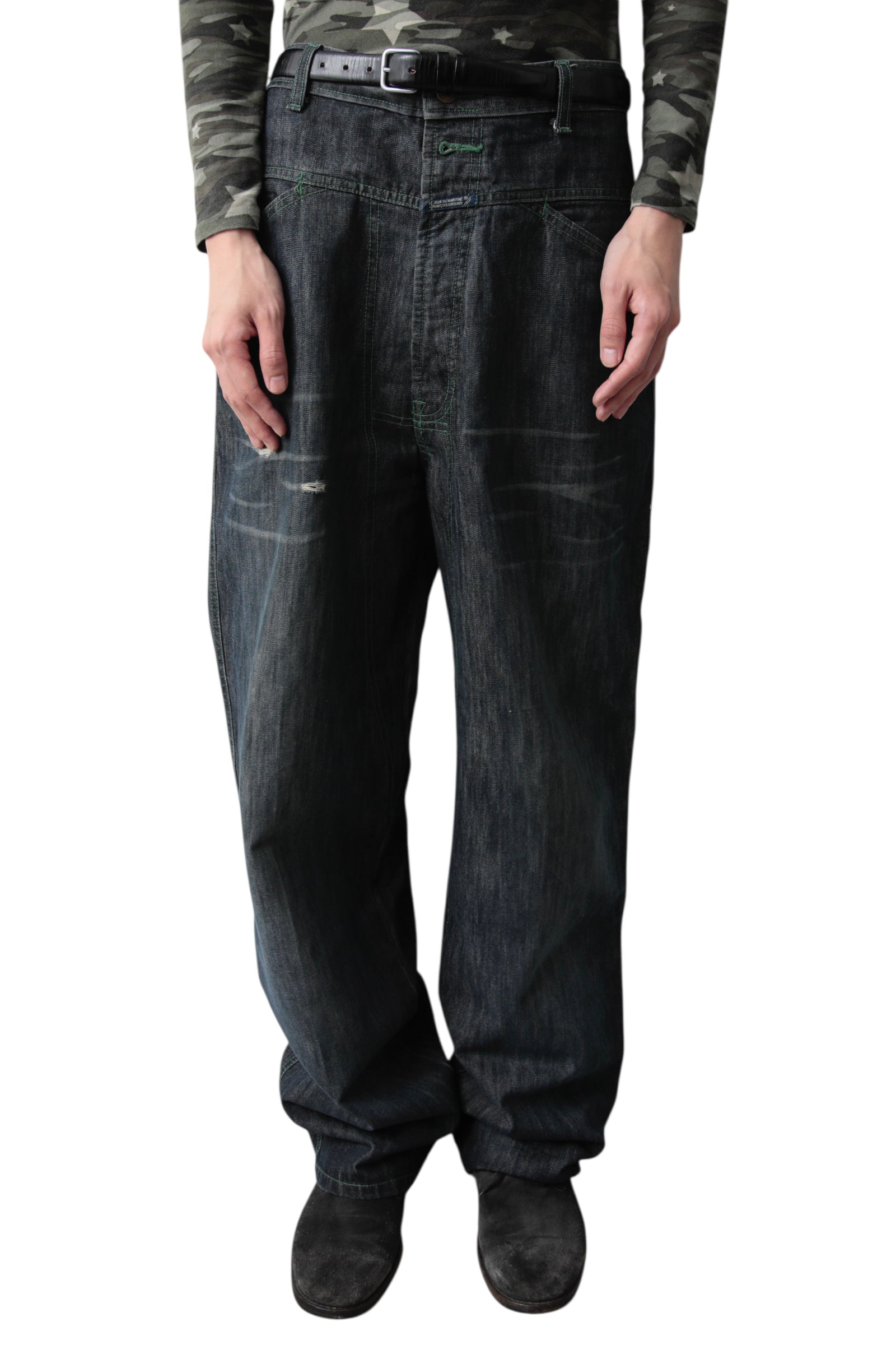 MARITHE + FRANCOIS GIRBAUD HIGH WEST BAGGY DENIM PANTS