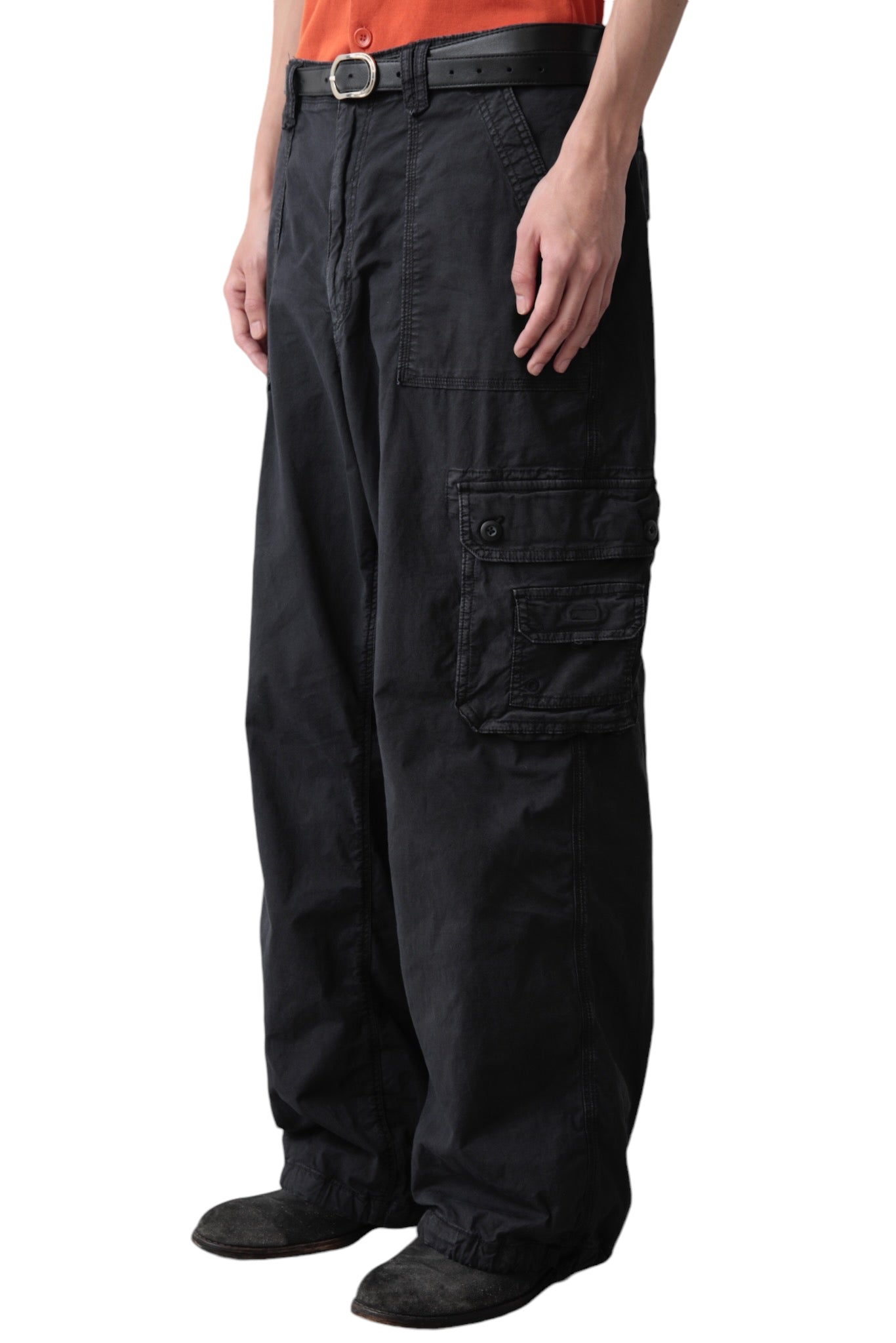 BLACK CARGO BAGGY PANTS