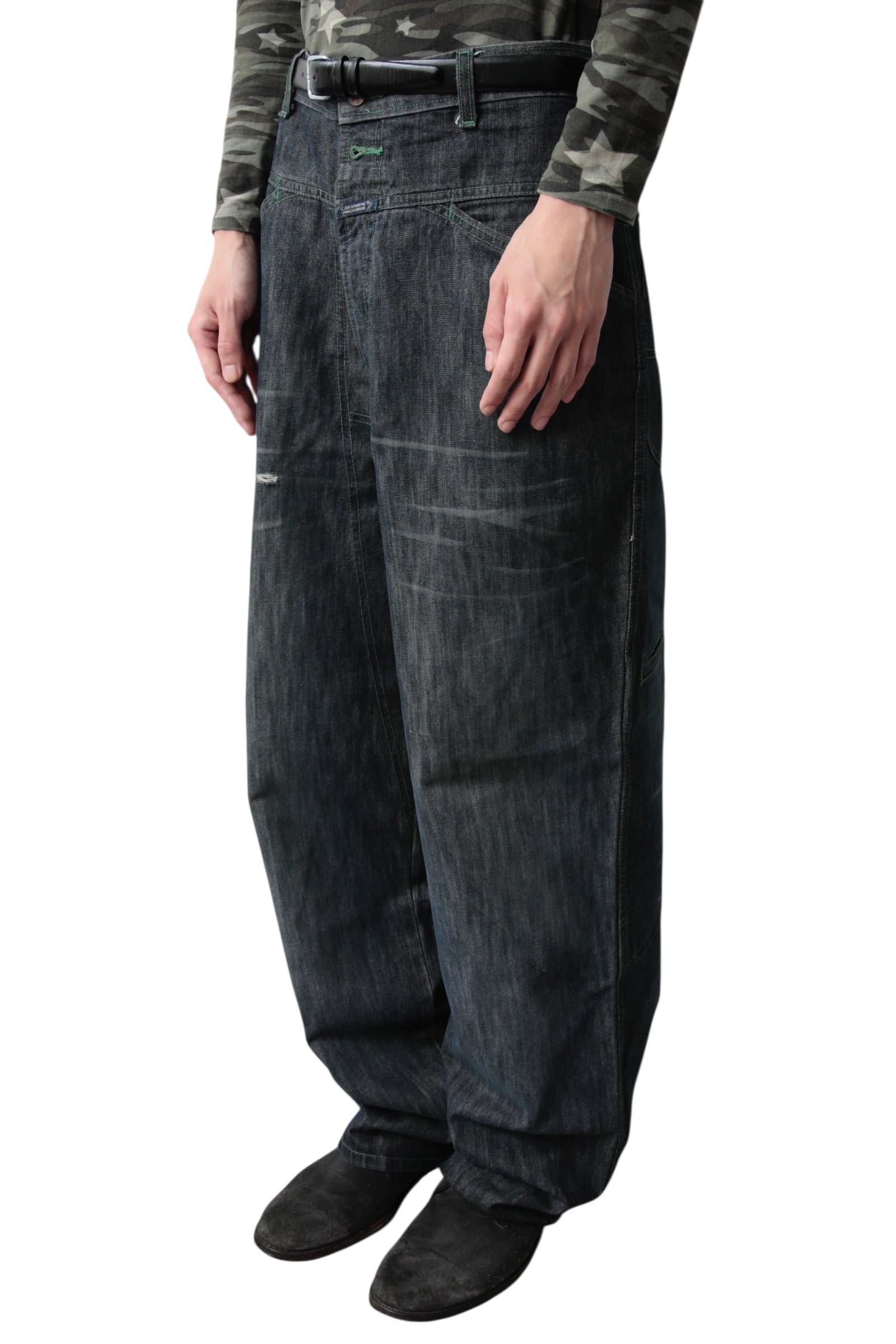 MARITHE + FRANCOIS GIRBAUD HIGH WEST BAGGY DENIM PANTS