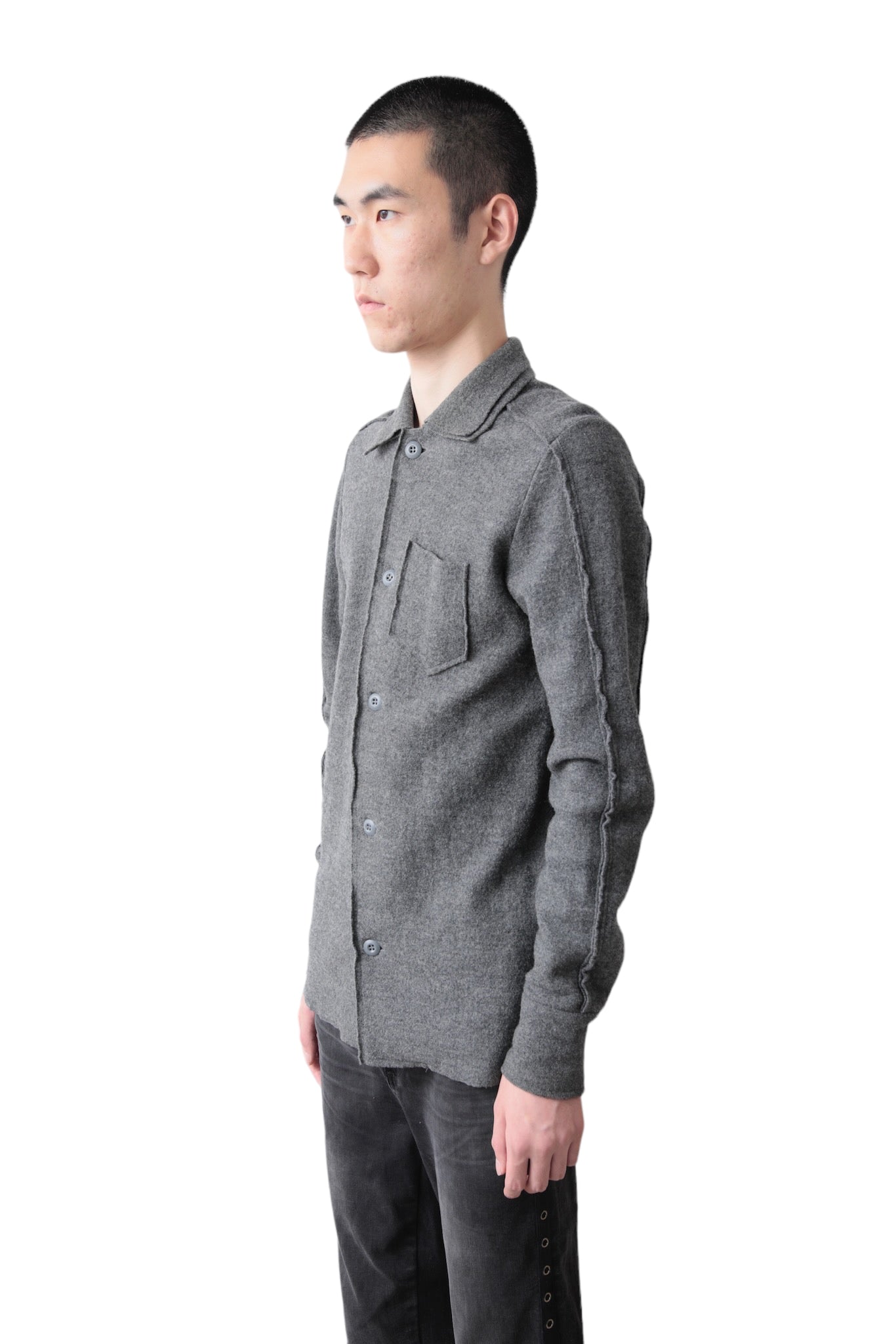 YUJI YAMADA DOUBLE LAYERED COLLAR SHIRT