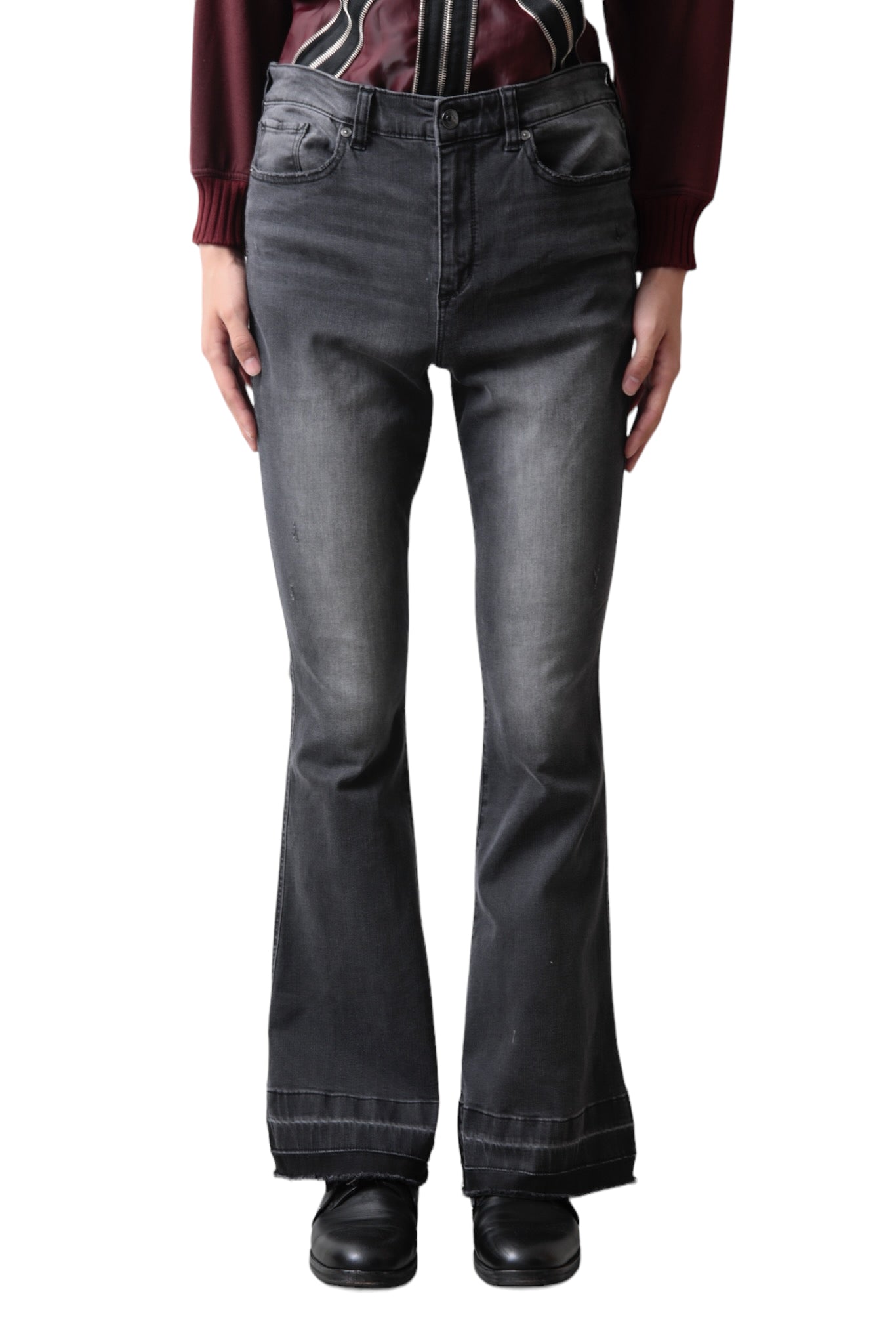 FADE BLACK FLARE DENIM PANTS