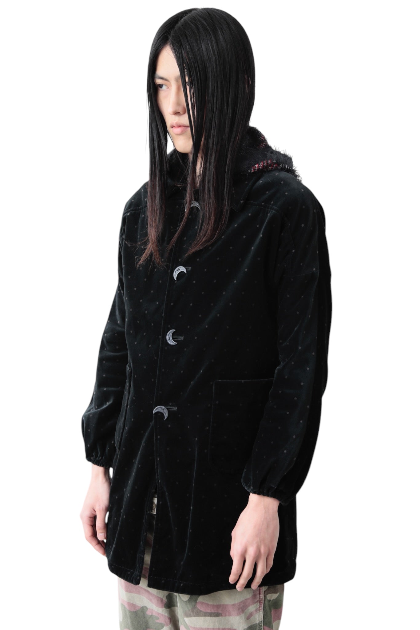 UNDERCOVER VELVET MOON BUTTON COAT