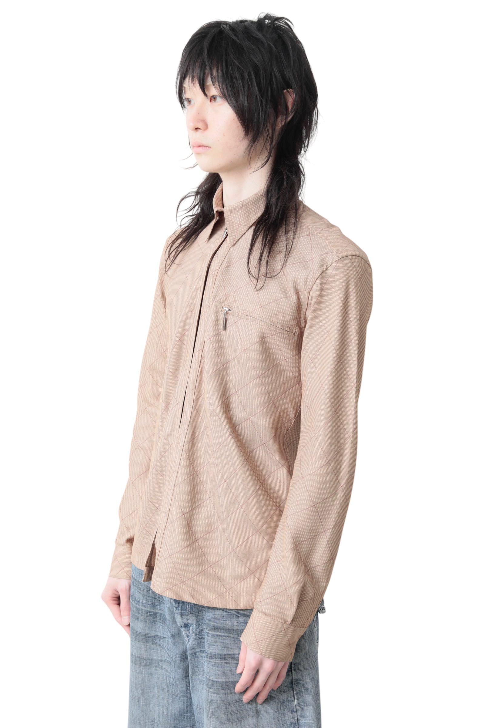 JEAN PAUL GAULTIER ARGYLE ZIP UP BLOUSON