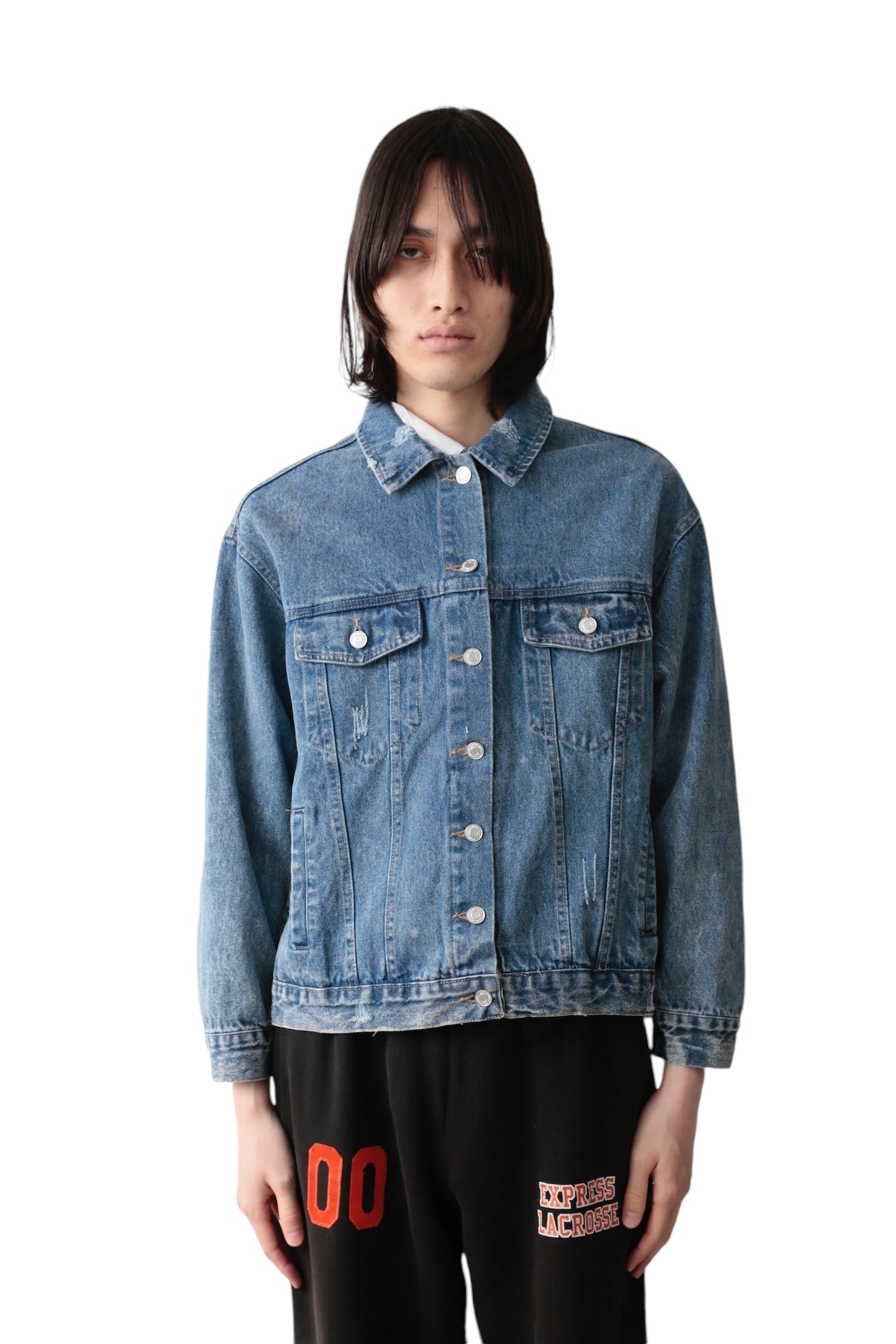 SILVER HOLE DENIM BLOUSON