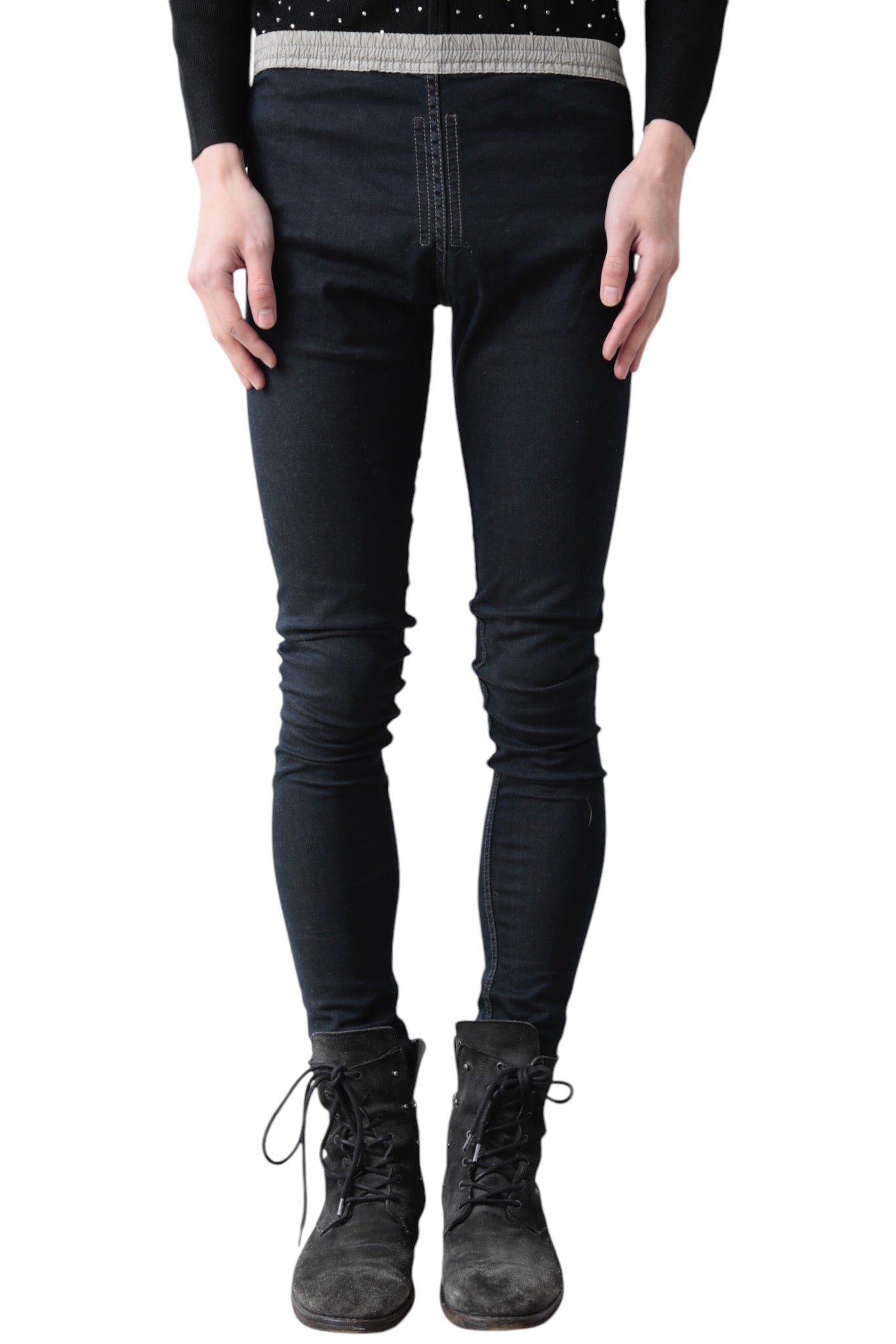 RICK OWENS SWITCHING STITCHED LEGGINGS PANTS