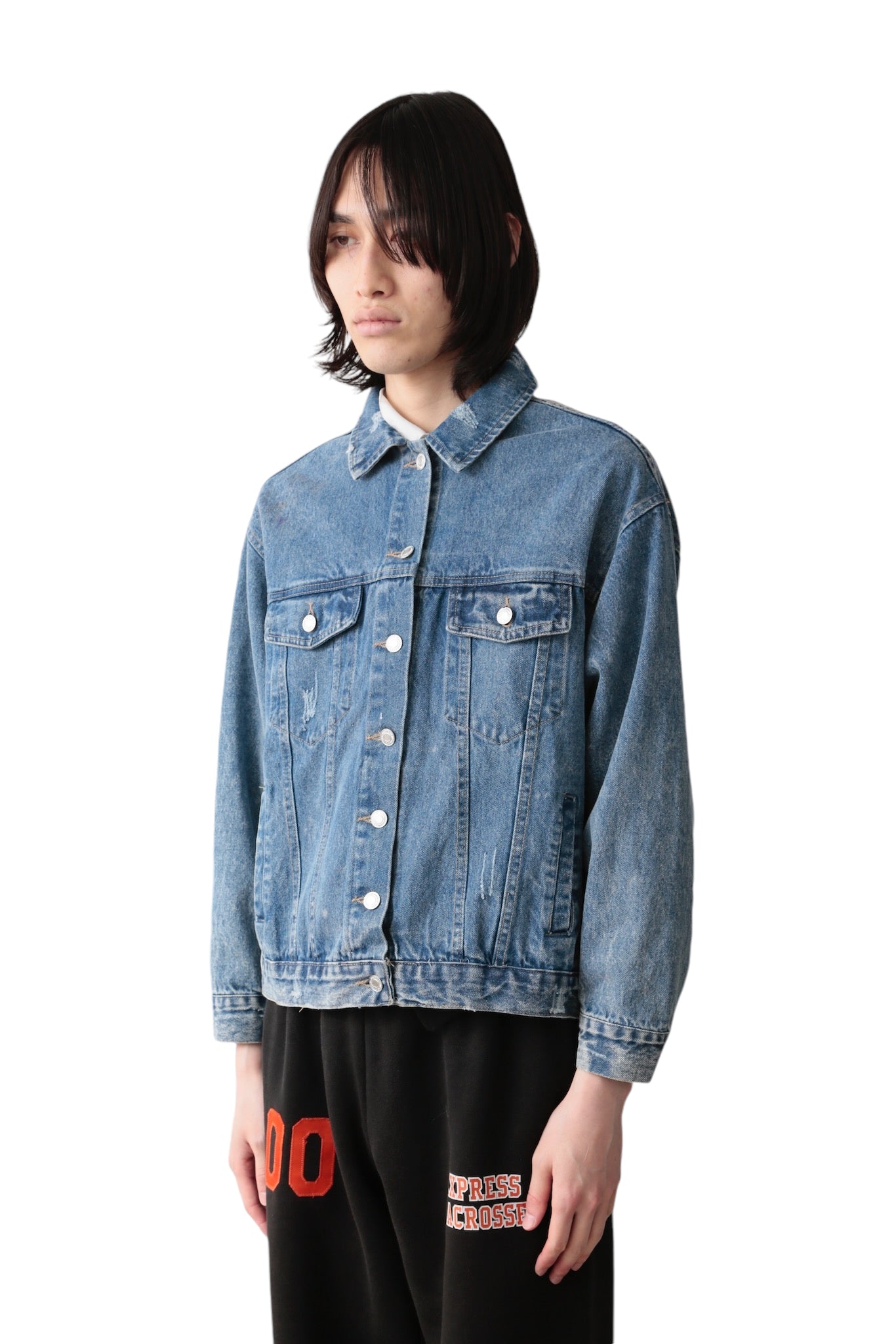 SILVER HOLE DENIM BLOUSON