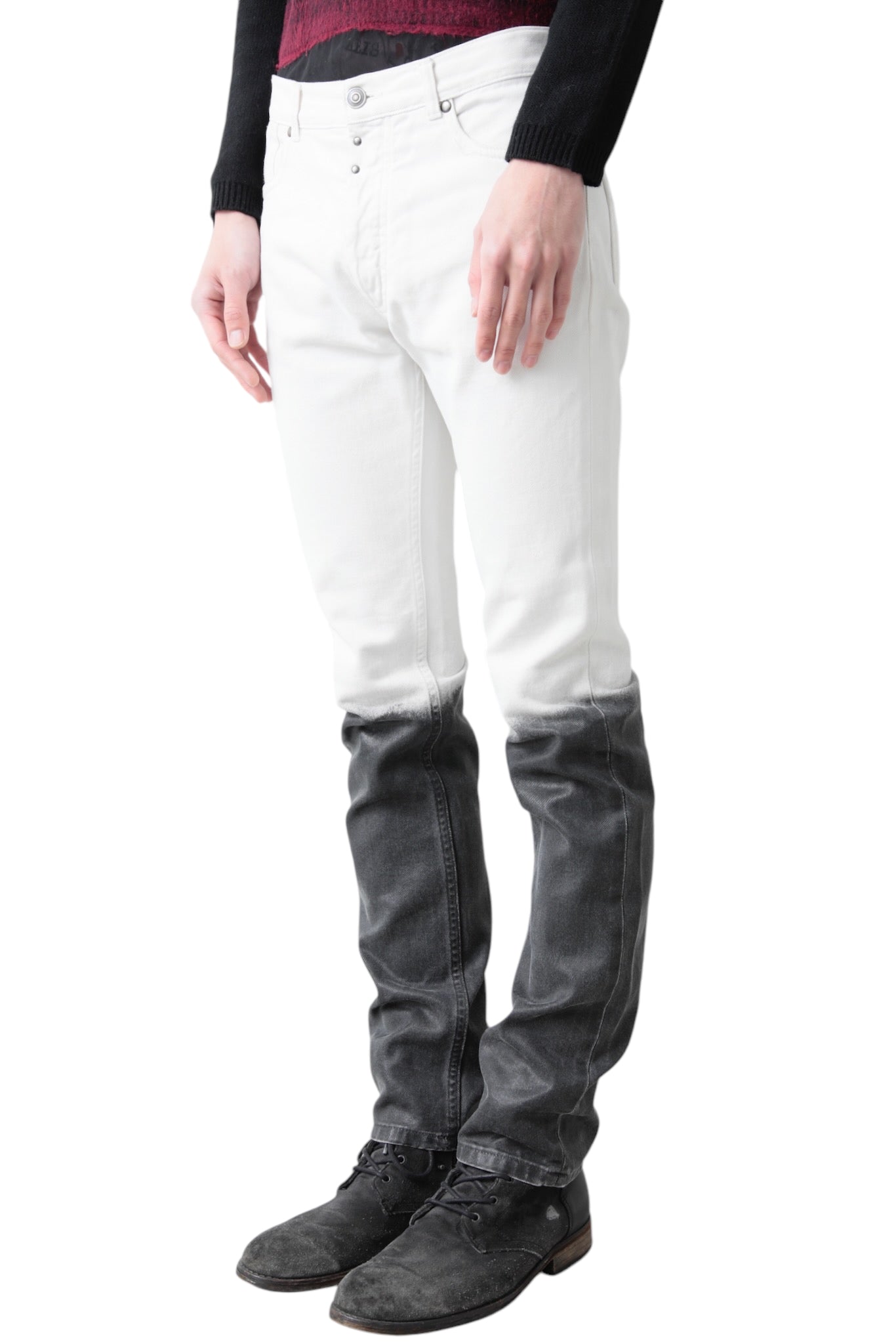 MAISON MARTIN MARGIELA BI COLOR STRAIGHT DENIM PANTS