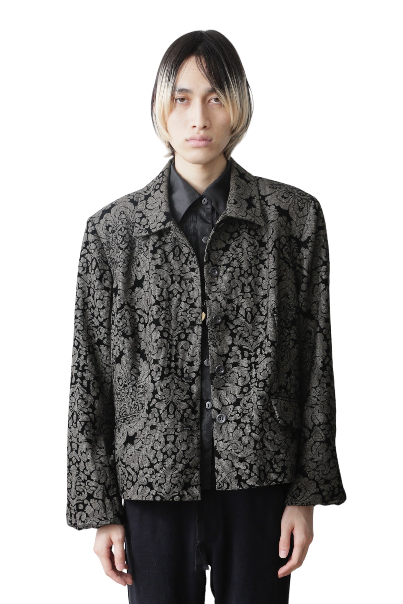 FLOWER PATTERNED BUTTON BLOUSON