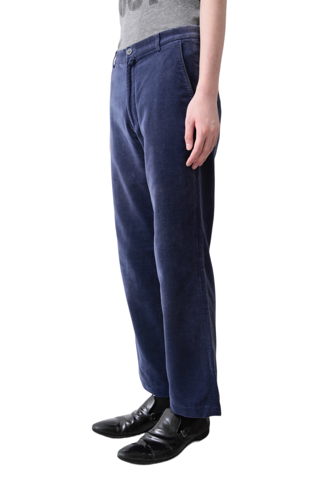 DRIES VAN NOTEN VELVET STRAIGHT SLACKS