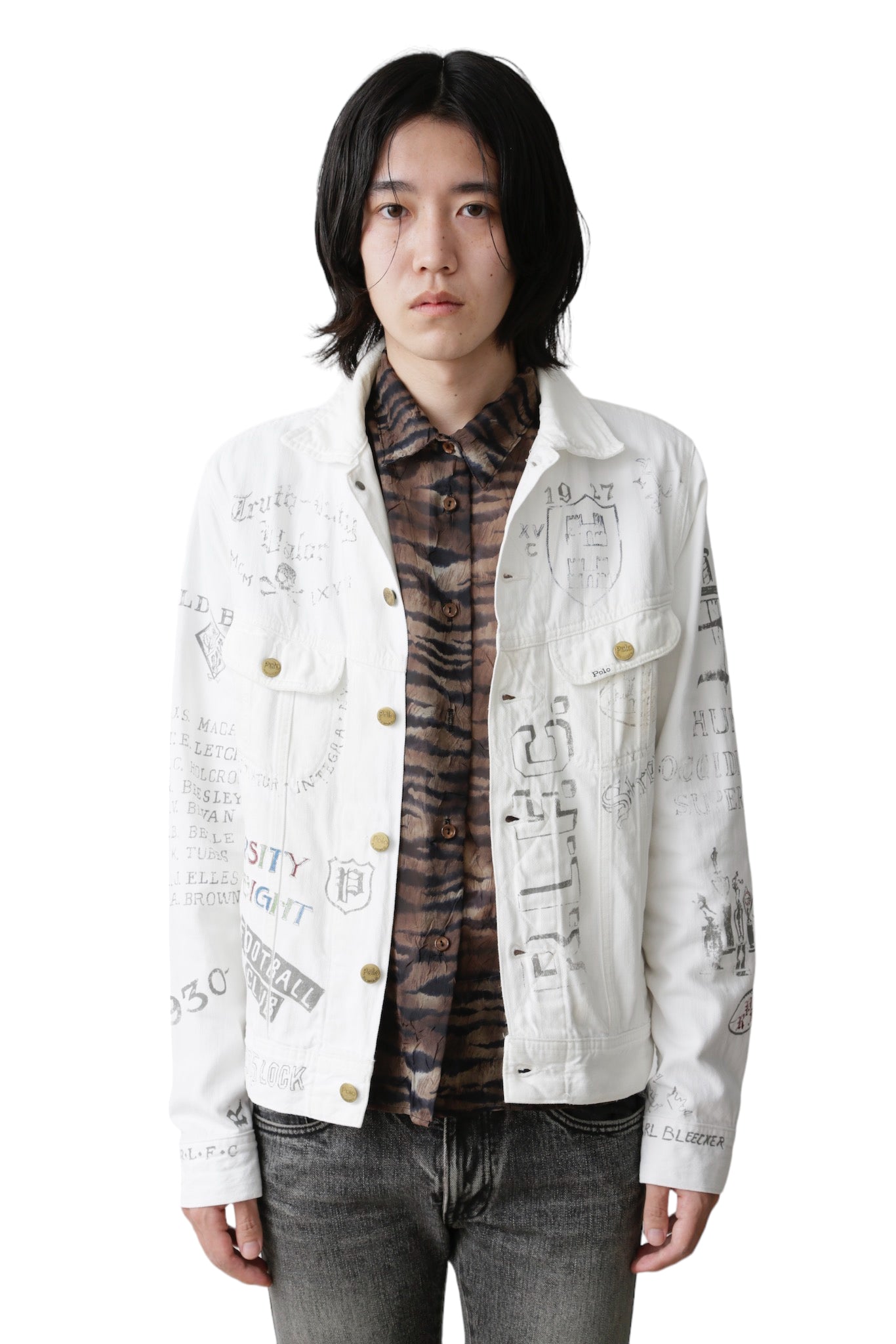 POLO RALPH LAUREN WORDS PRINT TRUCKER JACKET