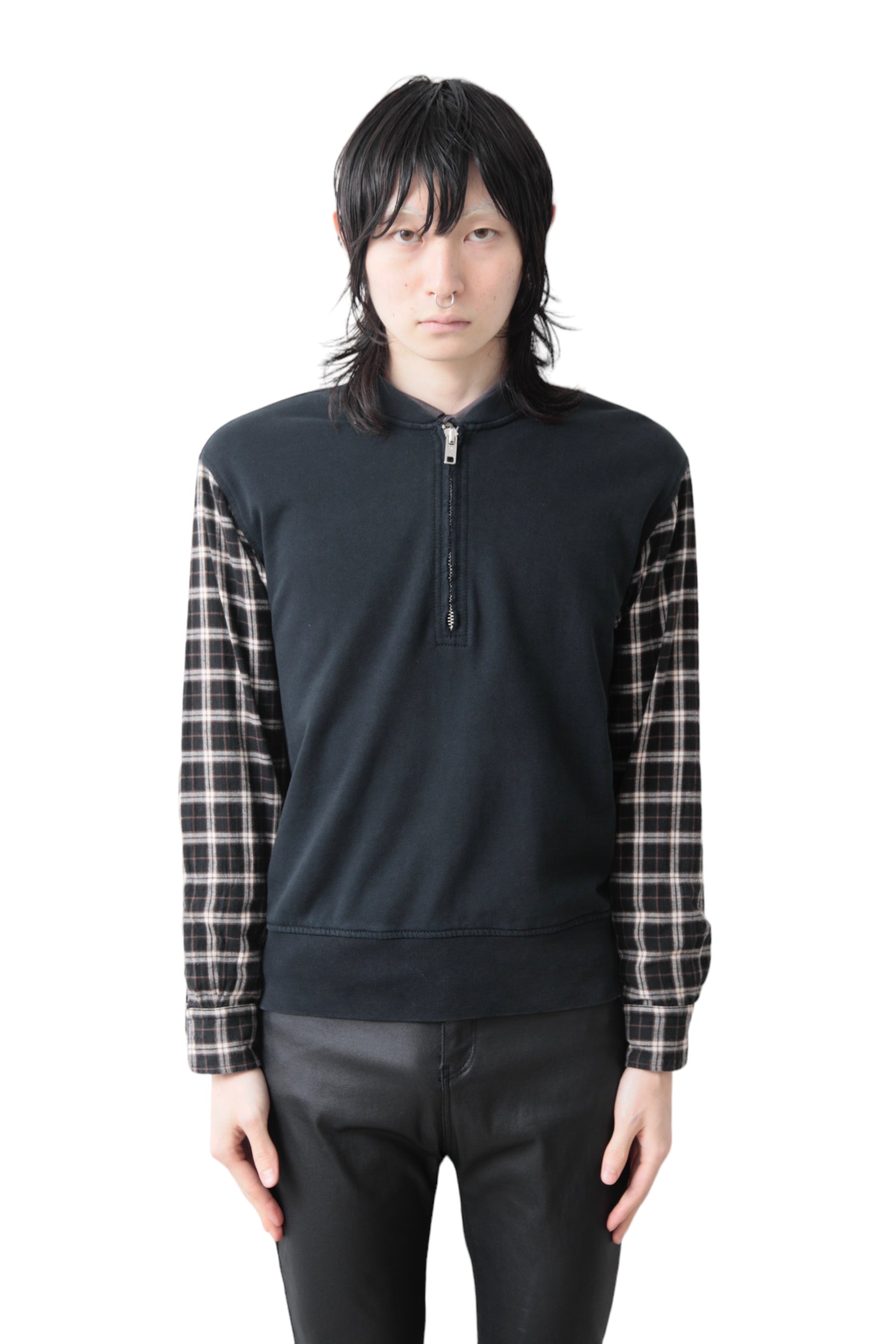 3.1 PHILLIP LIM SWITCHING HALF ZIP SWEAT TOP