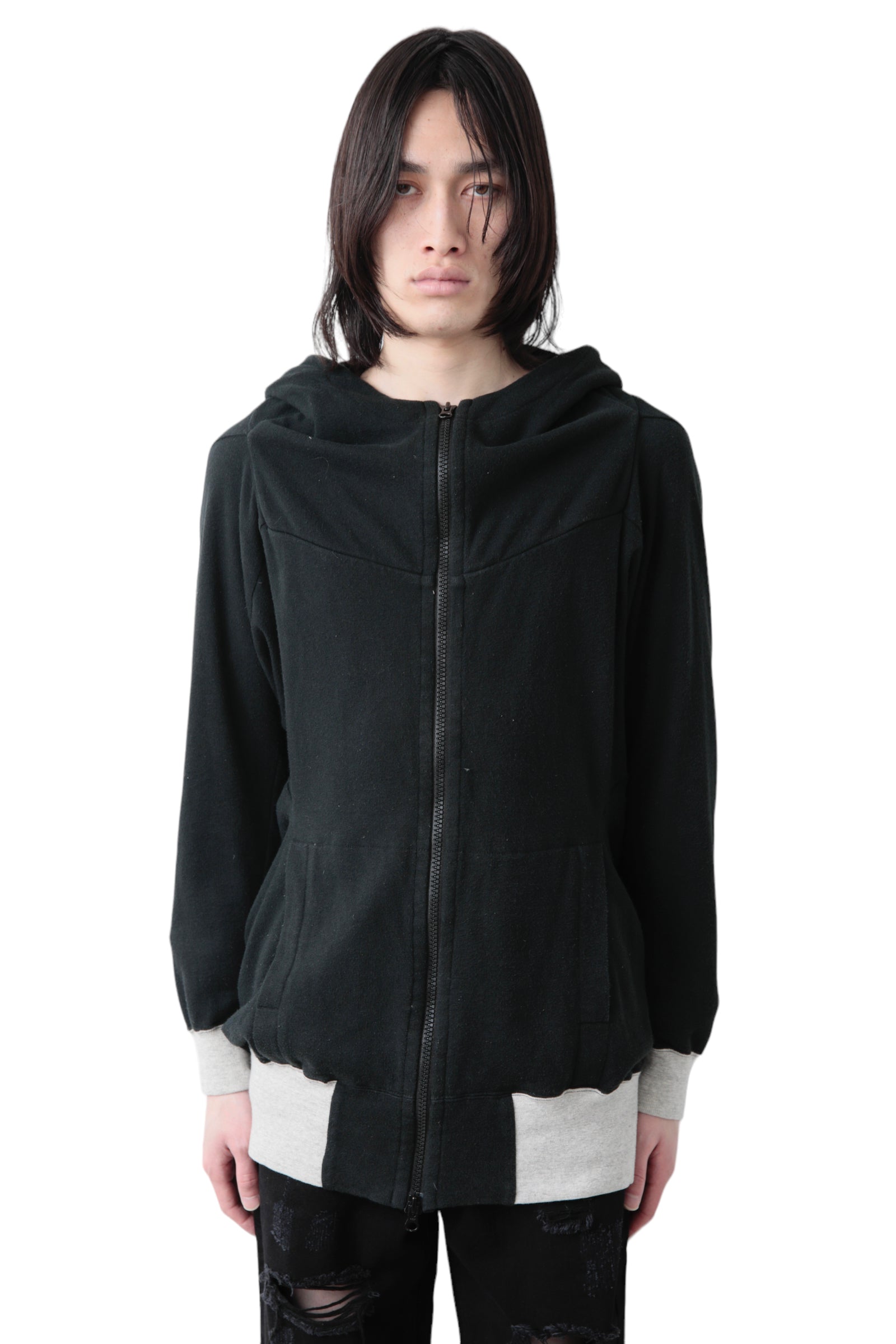 BERNHARD WILLHELM DEFORMATION ZIP UP HOODE