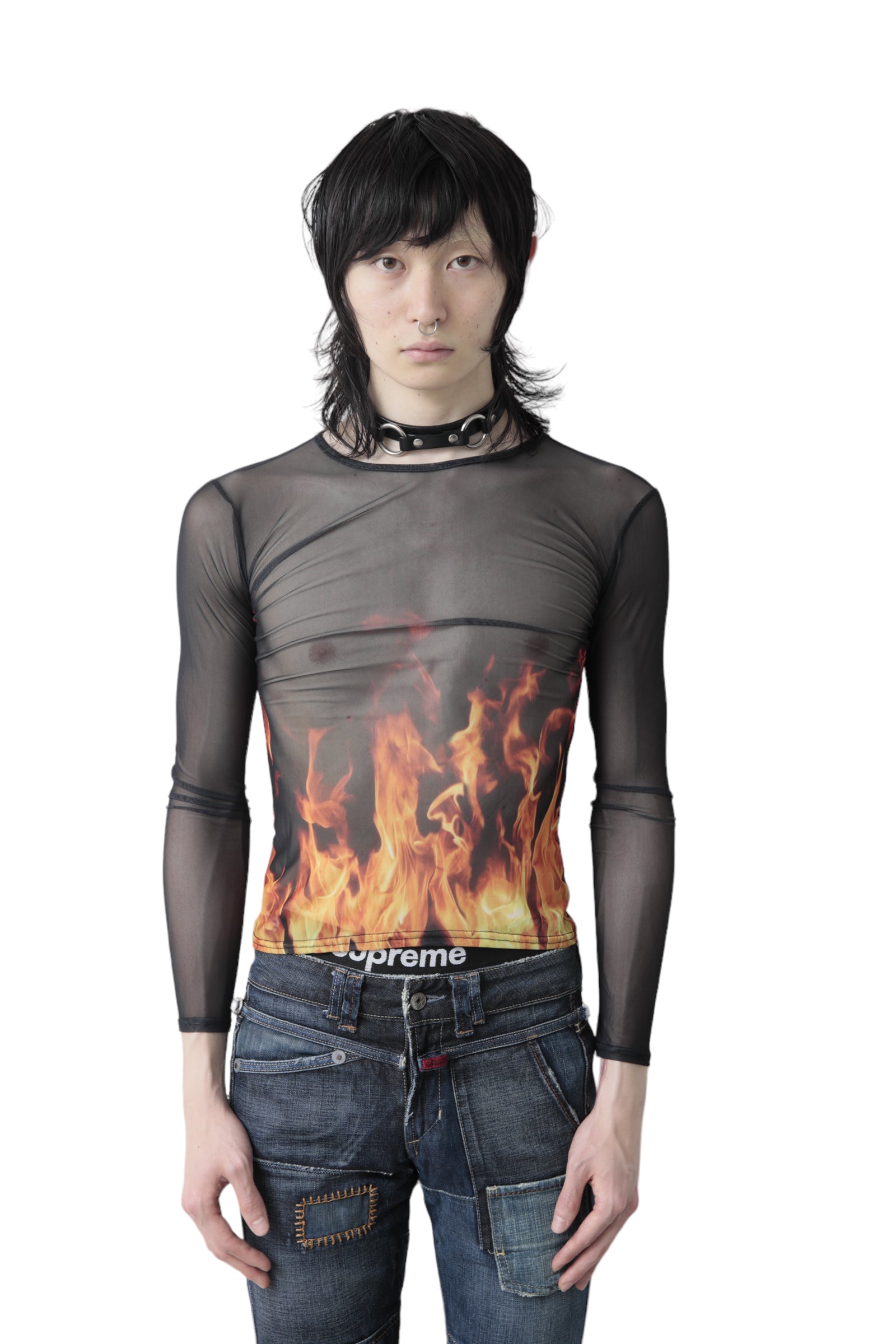 FIRE PATTERNED MESH TOP