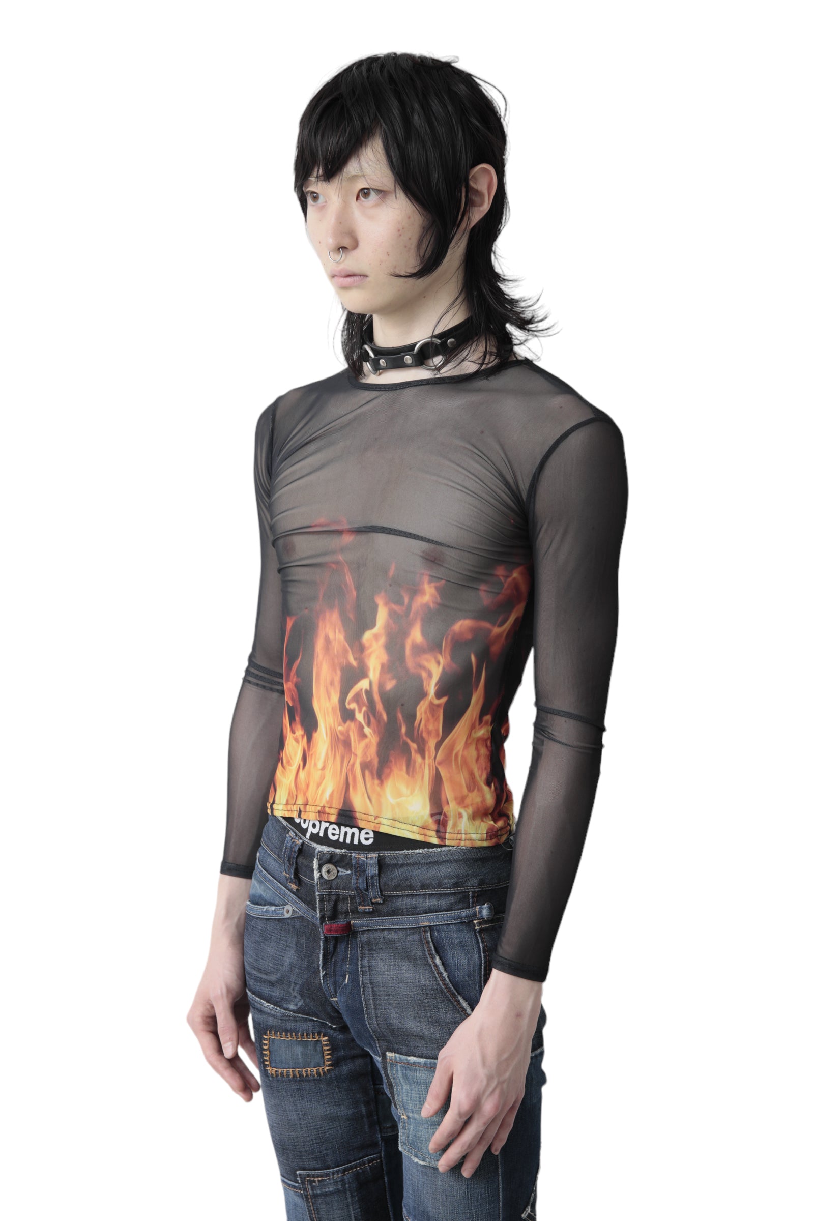 FIRE PATTERNED MESH TOP