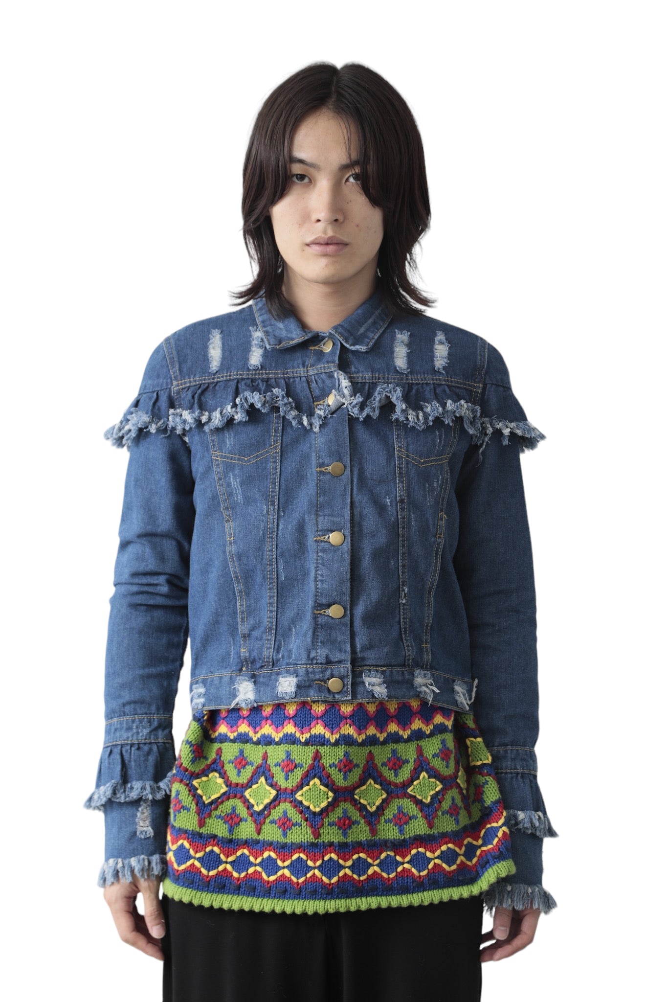 CRASH FRILL DENIM JACKET