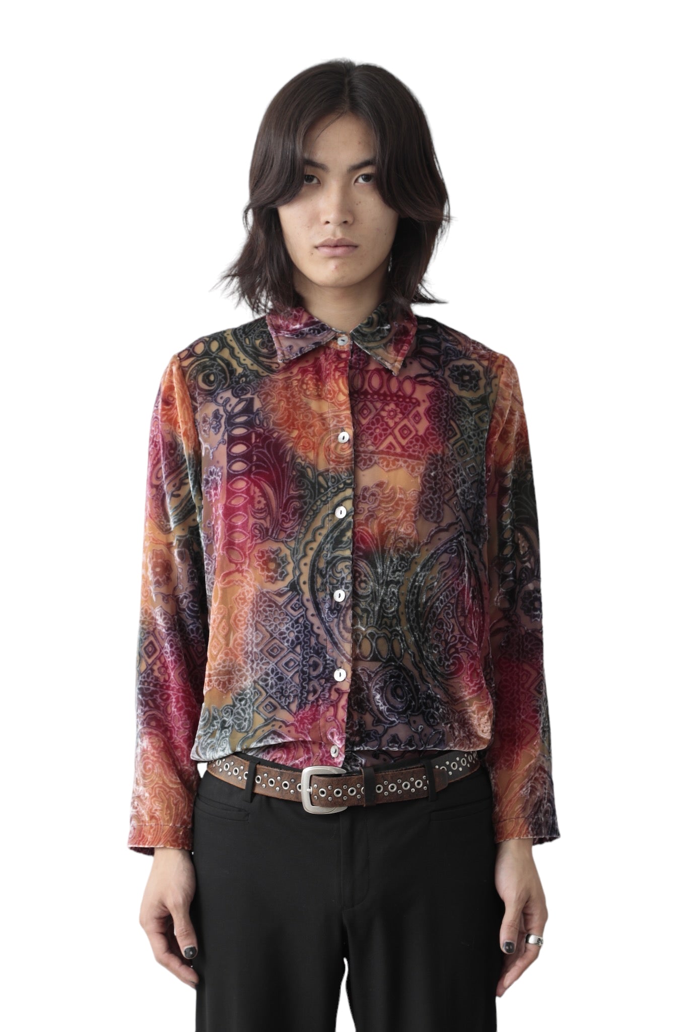 MULTICOLOR PAISLEY VELVET SHIRT