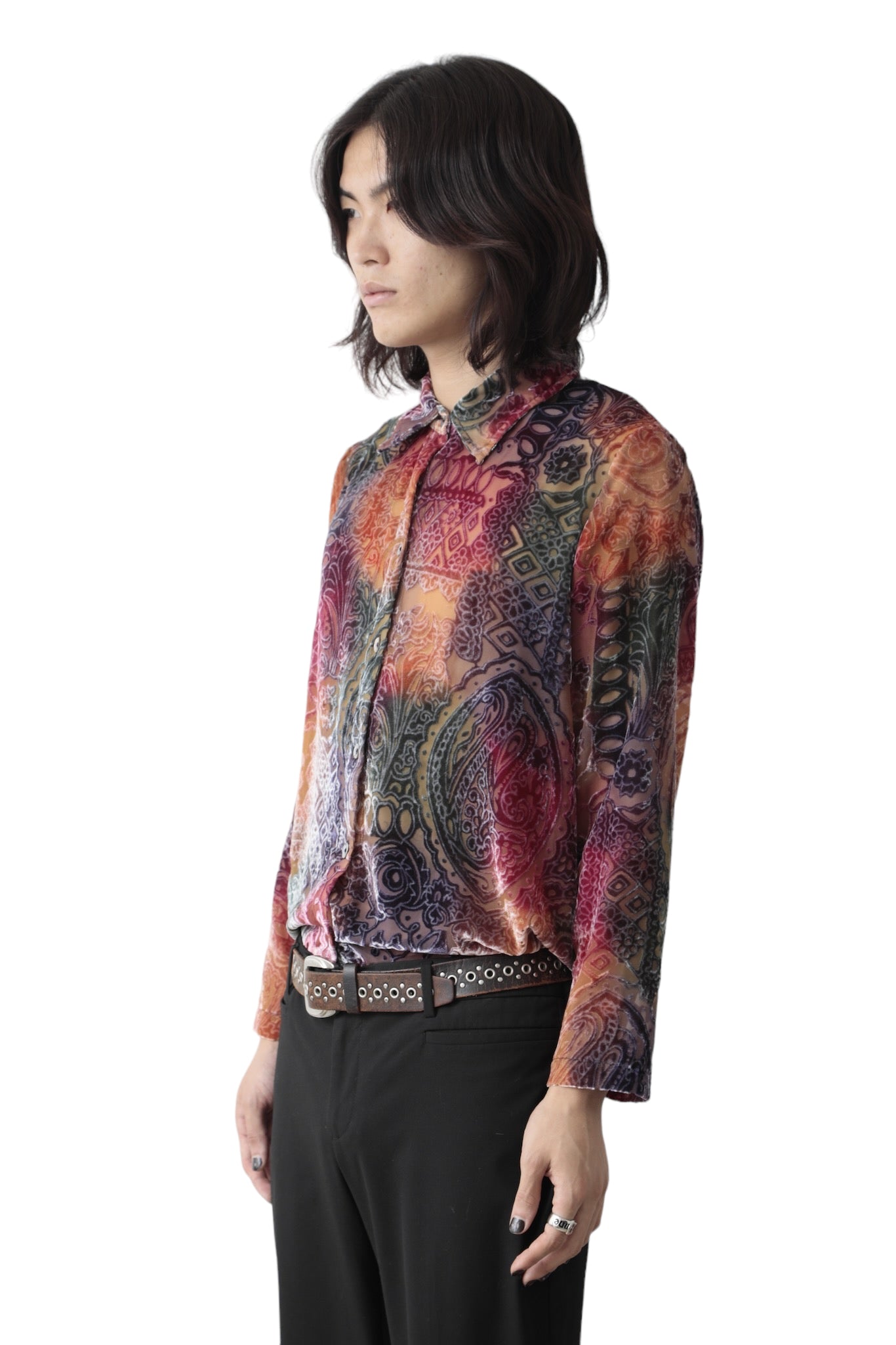 MULTICOLOR PAISLEY VELVET SHIRT