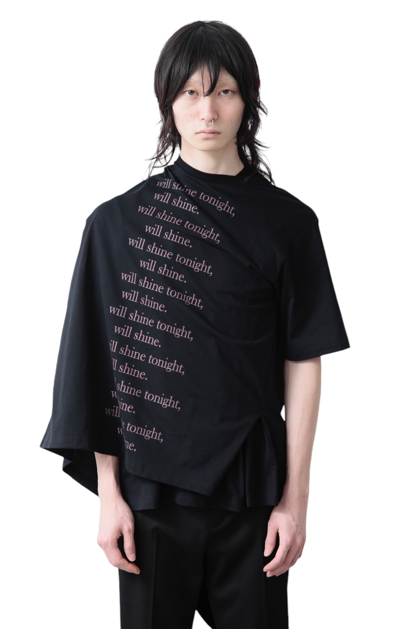 KEISUKEYOSHIDA LAYERED SCARF T-SHIRT