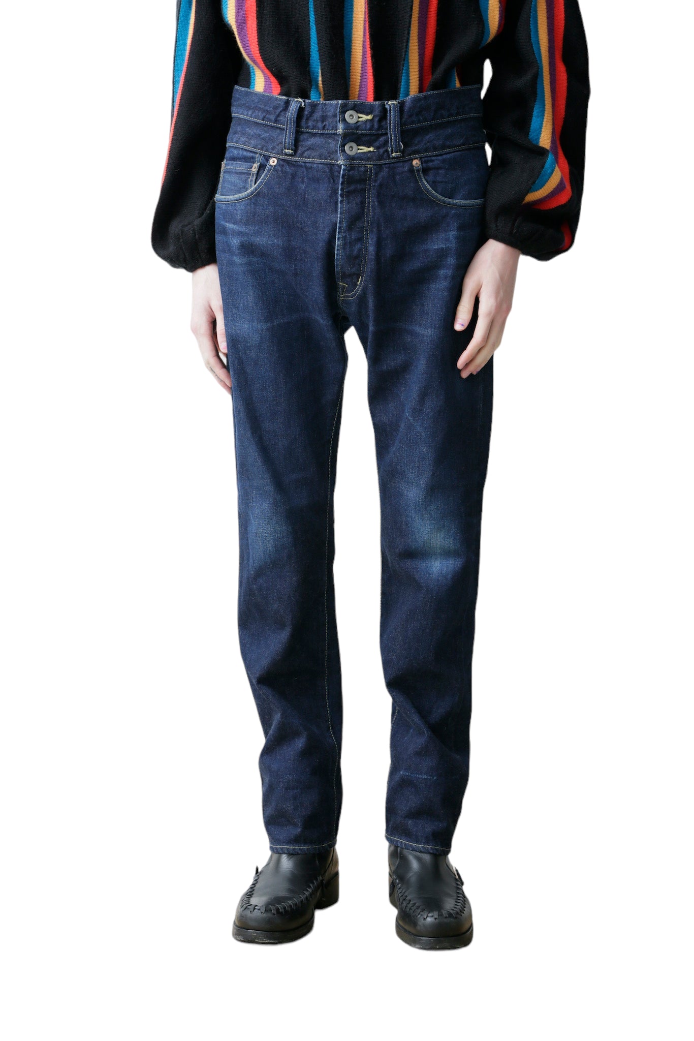 GANRYU AD2013 DOUBLE WAIST DENIM PANTS