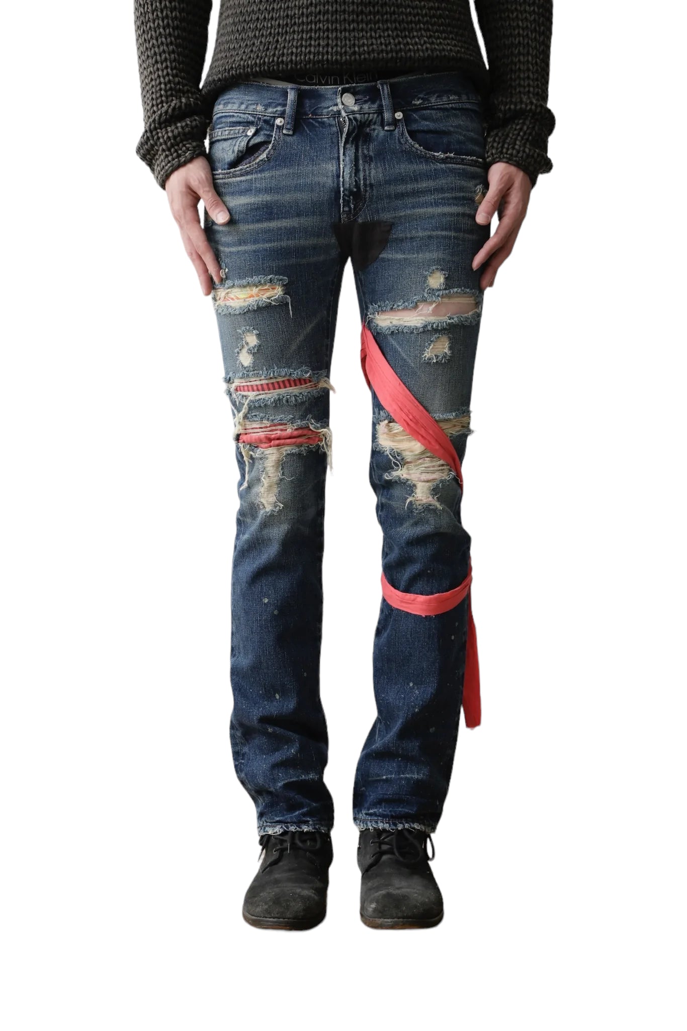 COSMIC WONDER CUSTOM CRASH DENIM PANTS