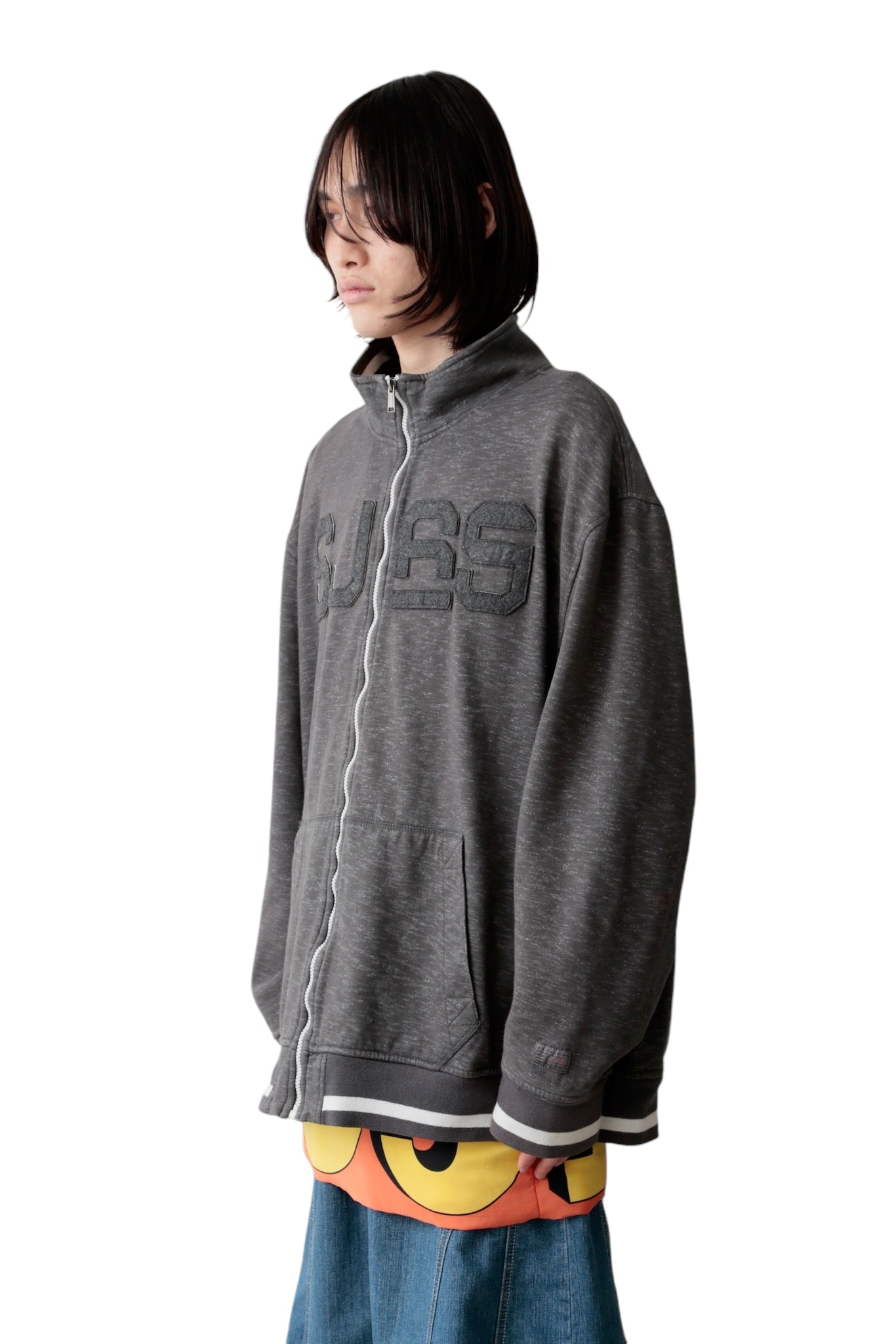 OVER SIZED ZIP UP SWEAT BLOUSON