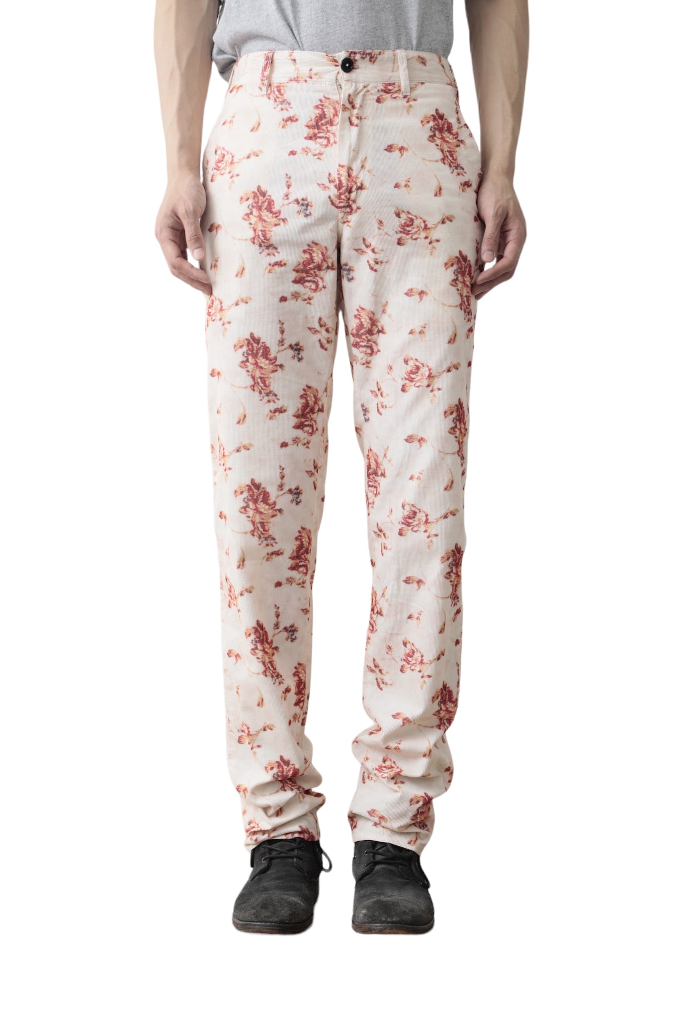 ANN DEMELEMESTER FLORAL CORDUROY PANTS