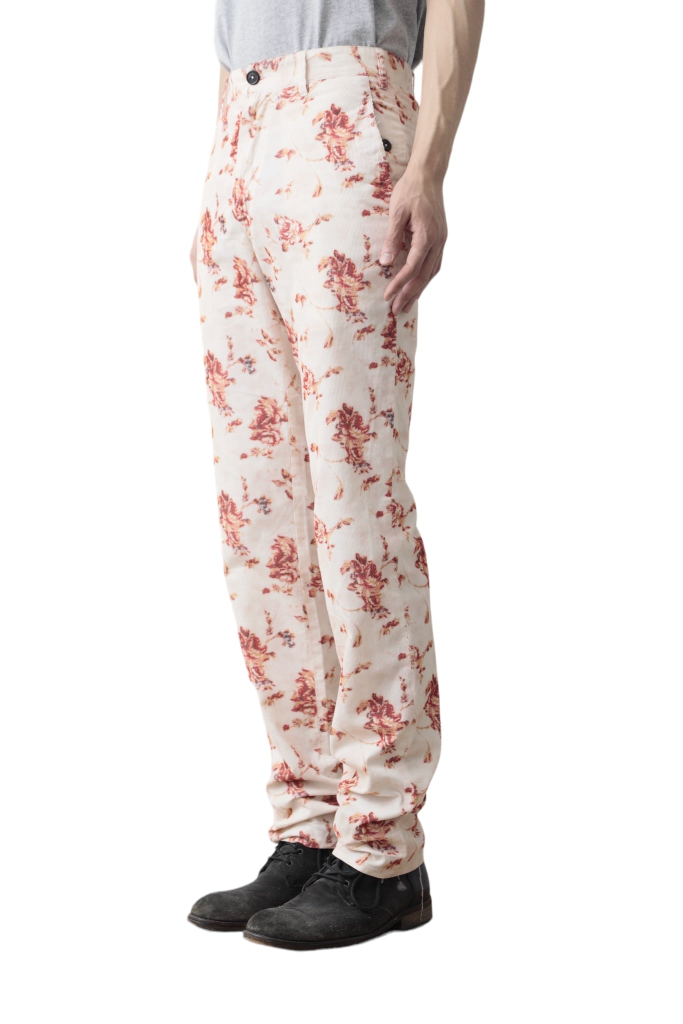 ANN DEMELEMESTER FLORAL CORDUROY PANTS