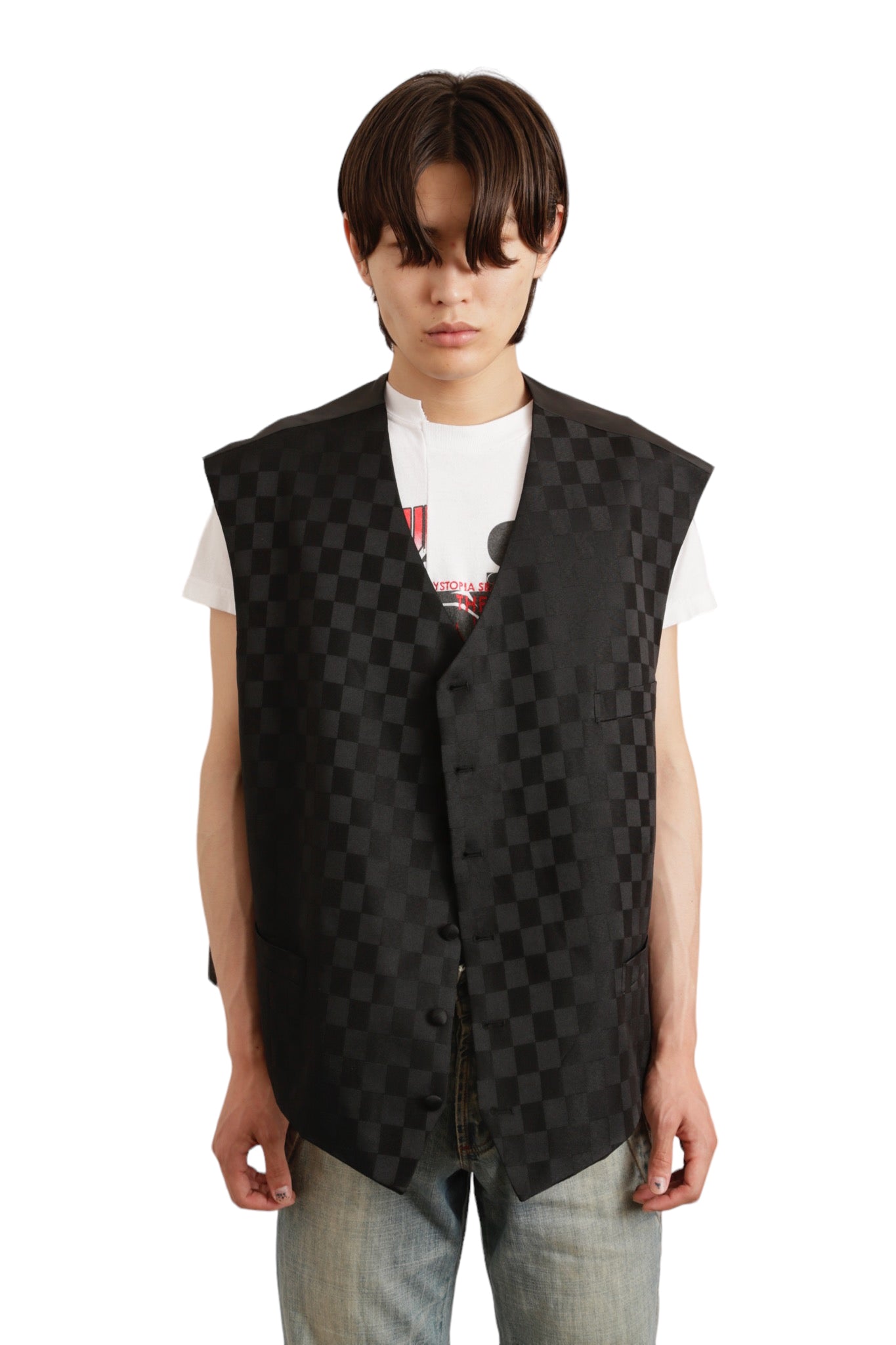 OVERSIZED CHECKER VEST