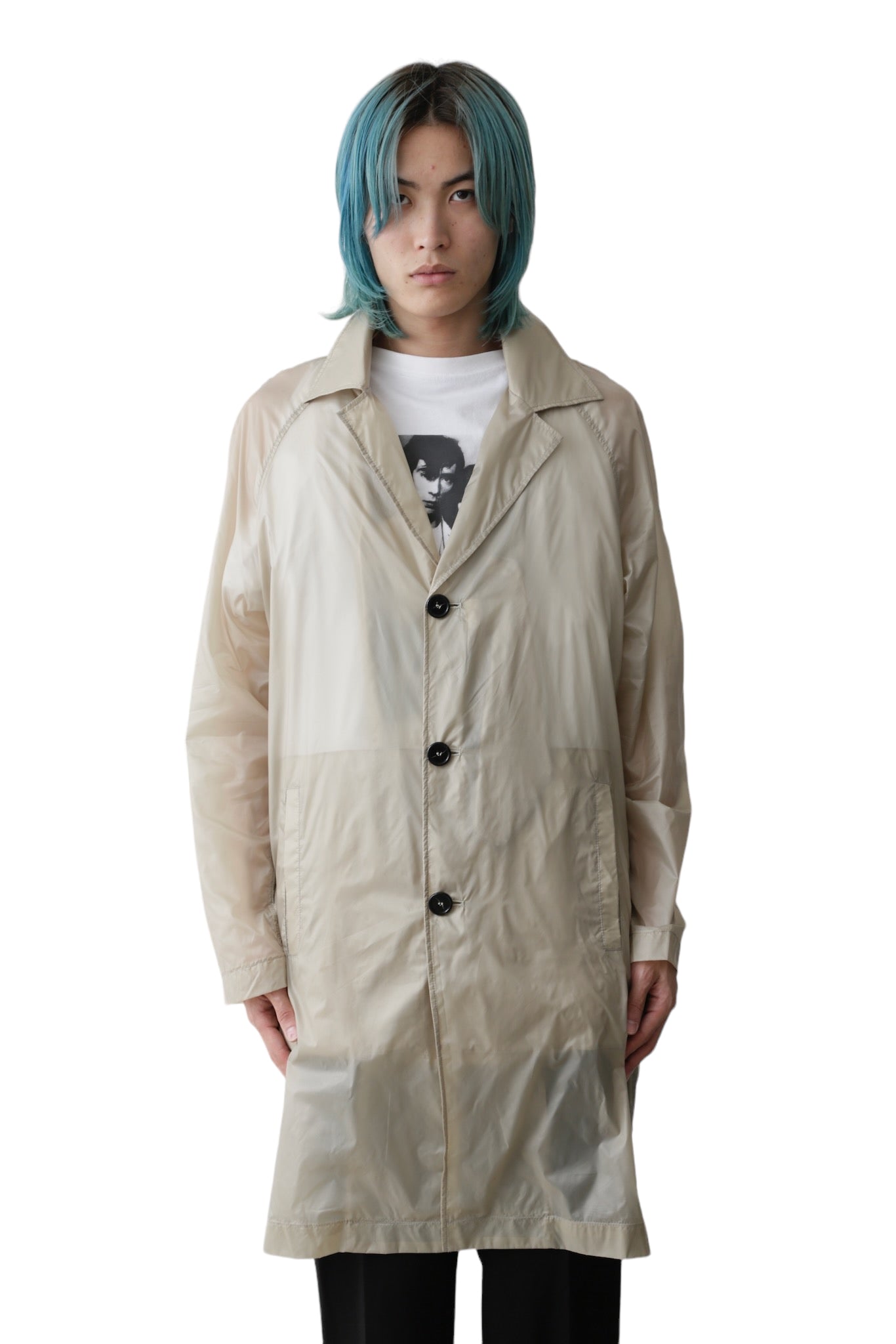 RAF SIMONS T-SHIRT DOCKING NYLON COAT