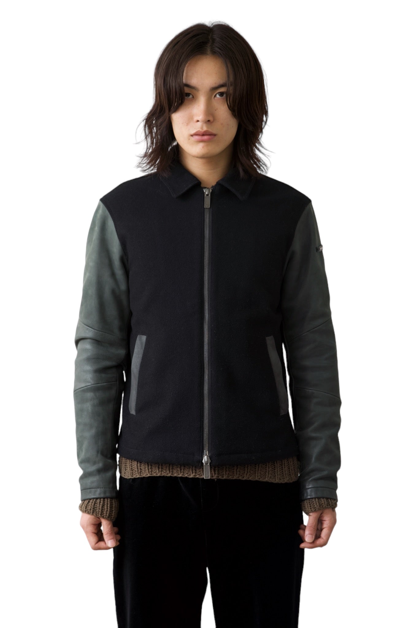 ARMANI LEATHER SWITCHING BLOUSON