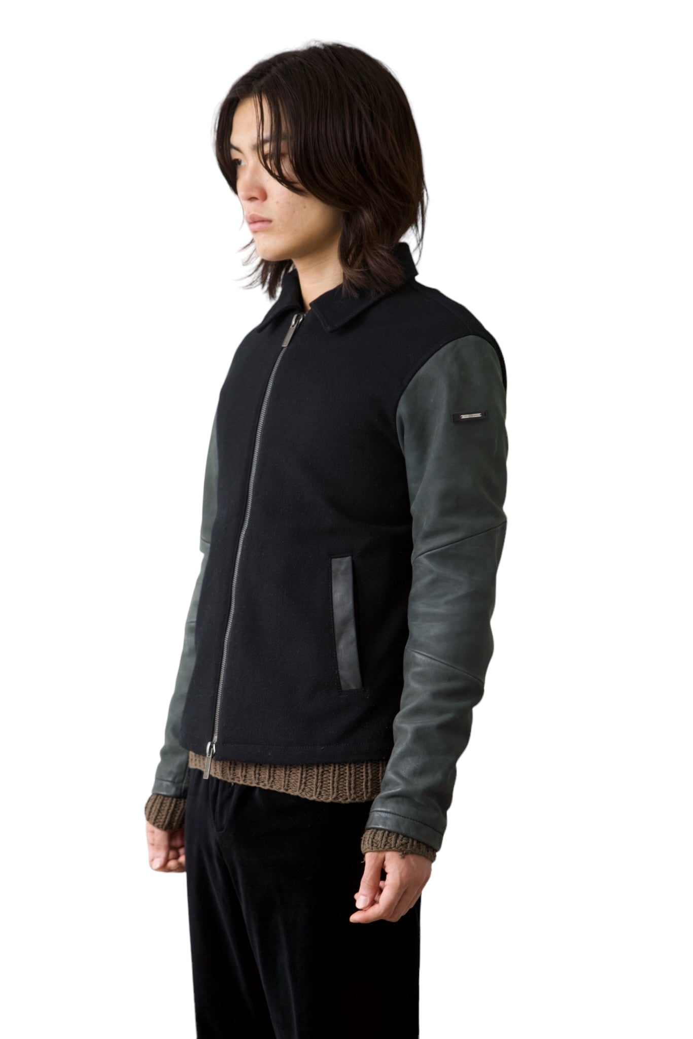 ARMANI LEATHER SWITCHING BLOUSON